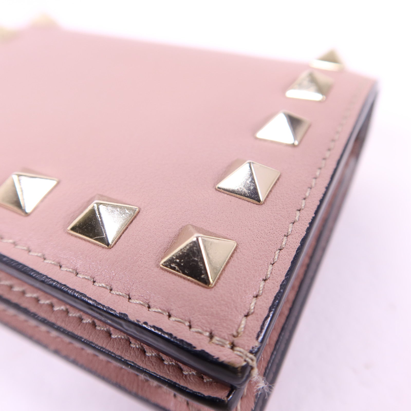 Valentino 牛皮皮革Bifold Wallet金扣錢包