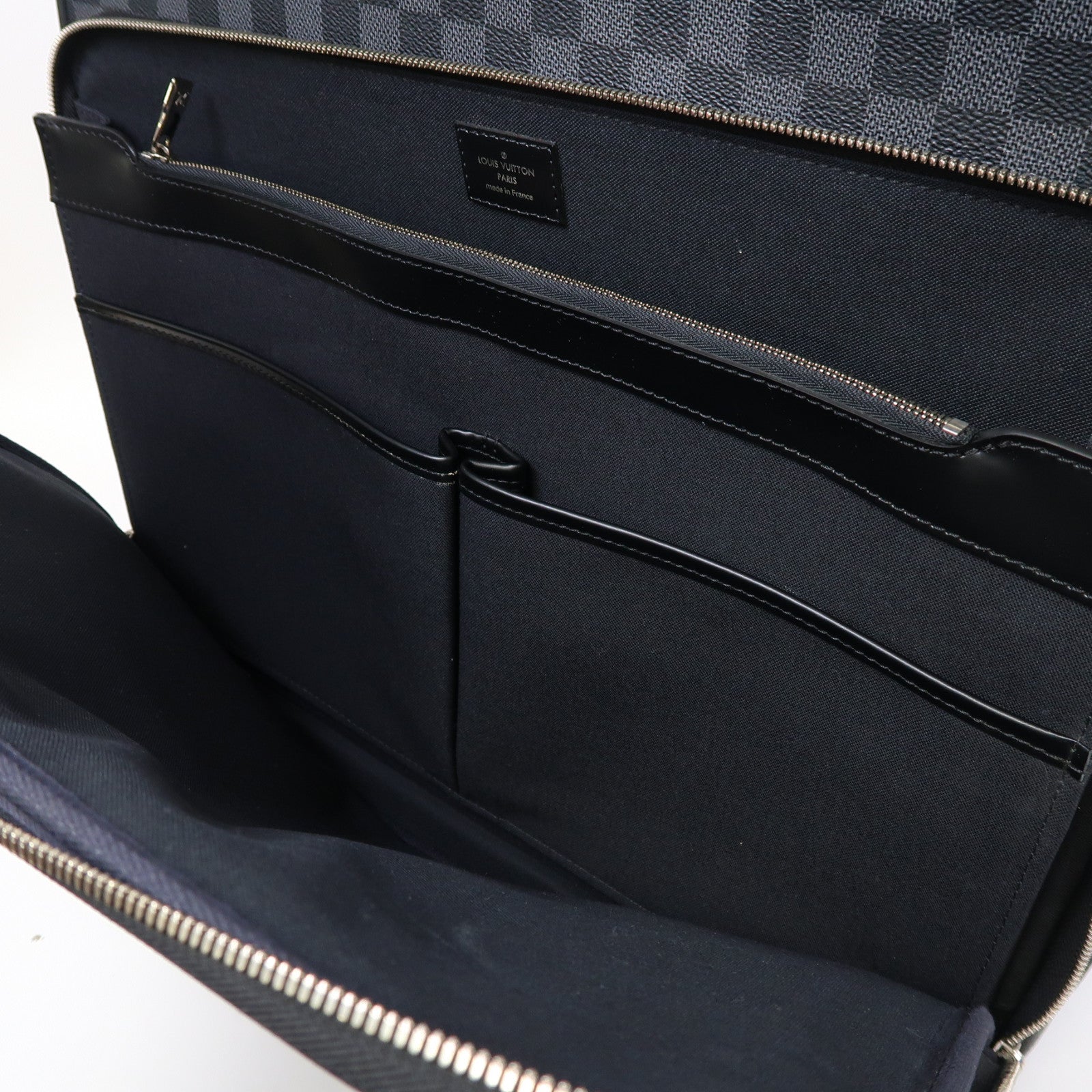 LOUIS VUITTON Damier Graphite Pilot Case銀扣行李箱黑色
