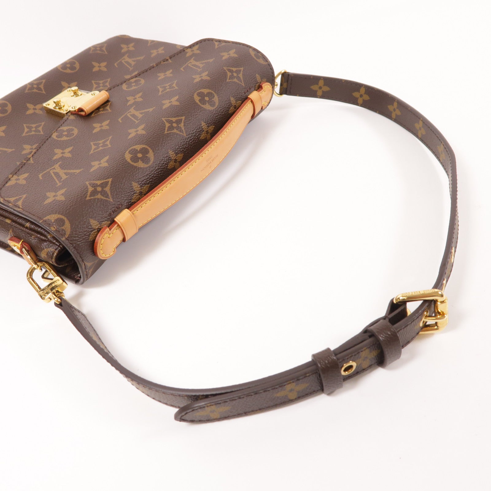 LOUIS VUITTON Monogram Pochette Metis MM金扣手挽肩背兩用袋棕色