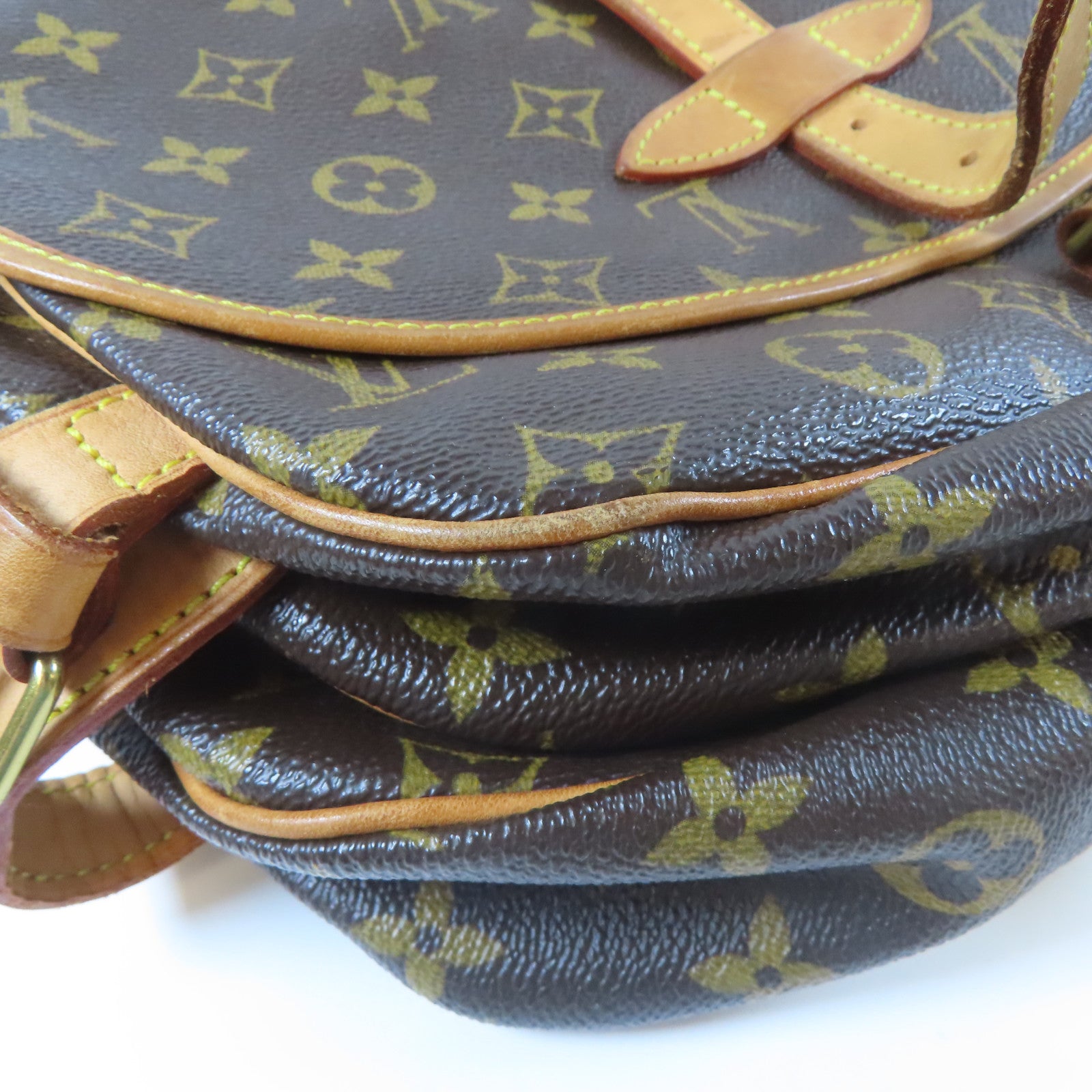 LOUIS VUITTON Monogram Saumur 30金扣肩背袋啡色