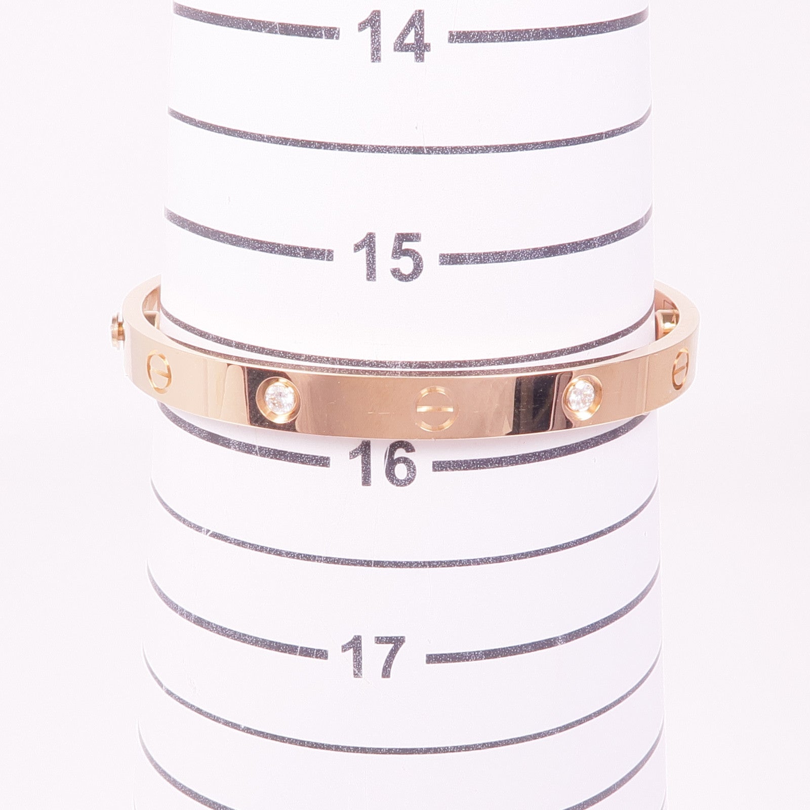 CARTIER 18K玫瑰金4 Diamonds Love Bracelet鑽石手鏈Cartier#17