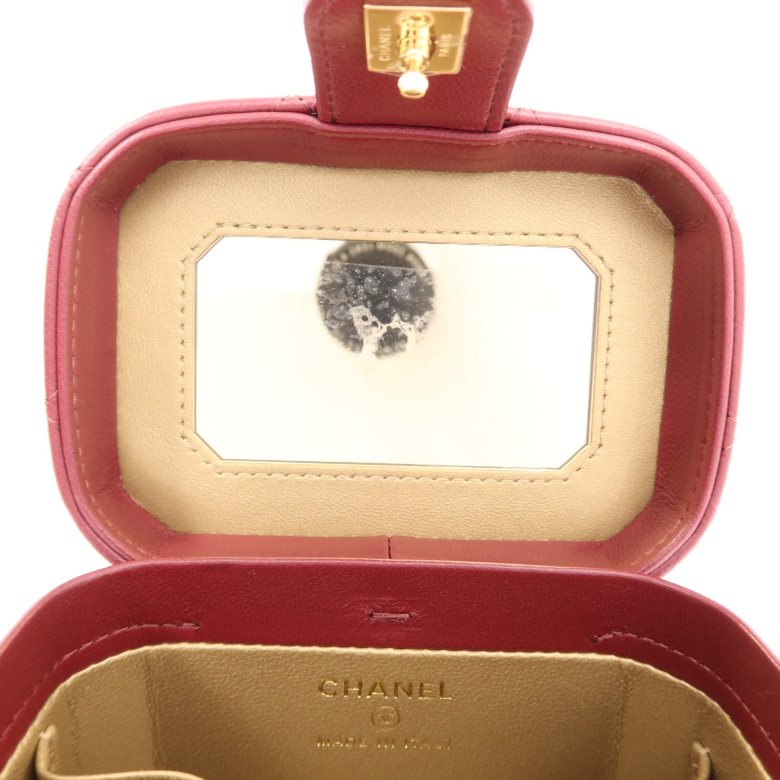 CHANEL 羊皮皮革Mini Vanity Case金扣鏈帶肩背袋