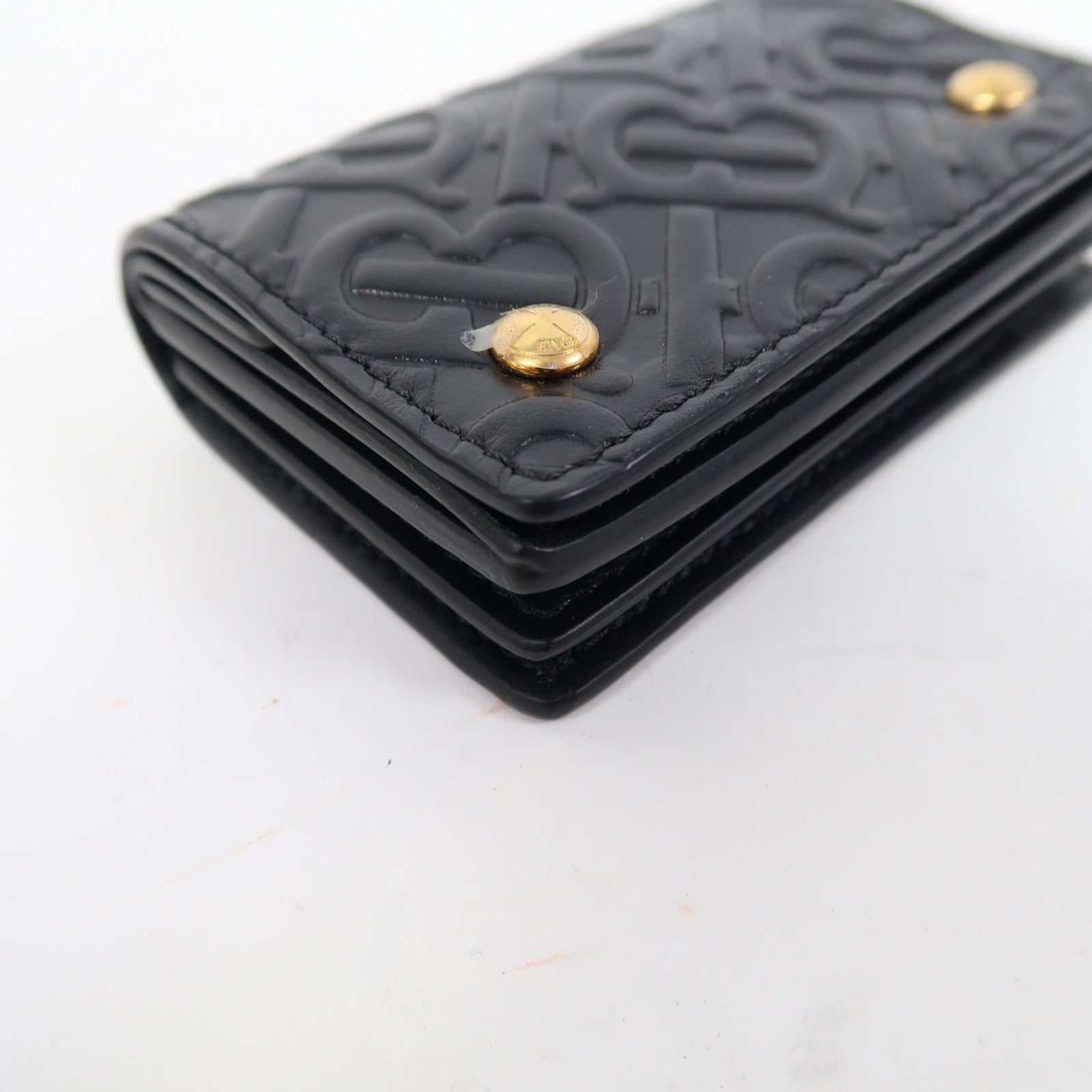 BURBERRY 牛皮皮革Card Case金扣卡片套黑色