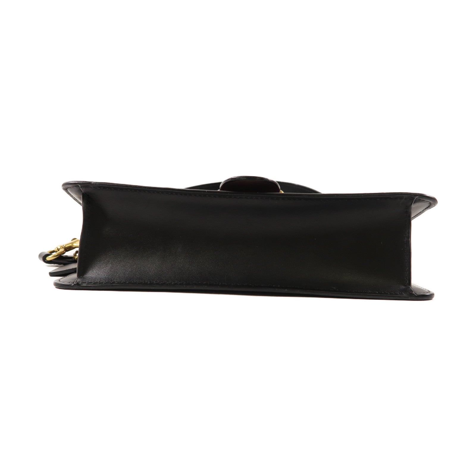 COACH 牛皮皮革/塗層帆布2 Way Shoulder金扣手挽肩背兩用袋黑色/棕色