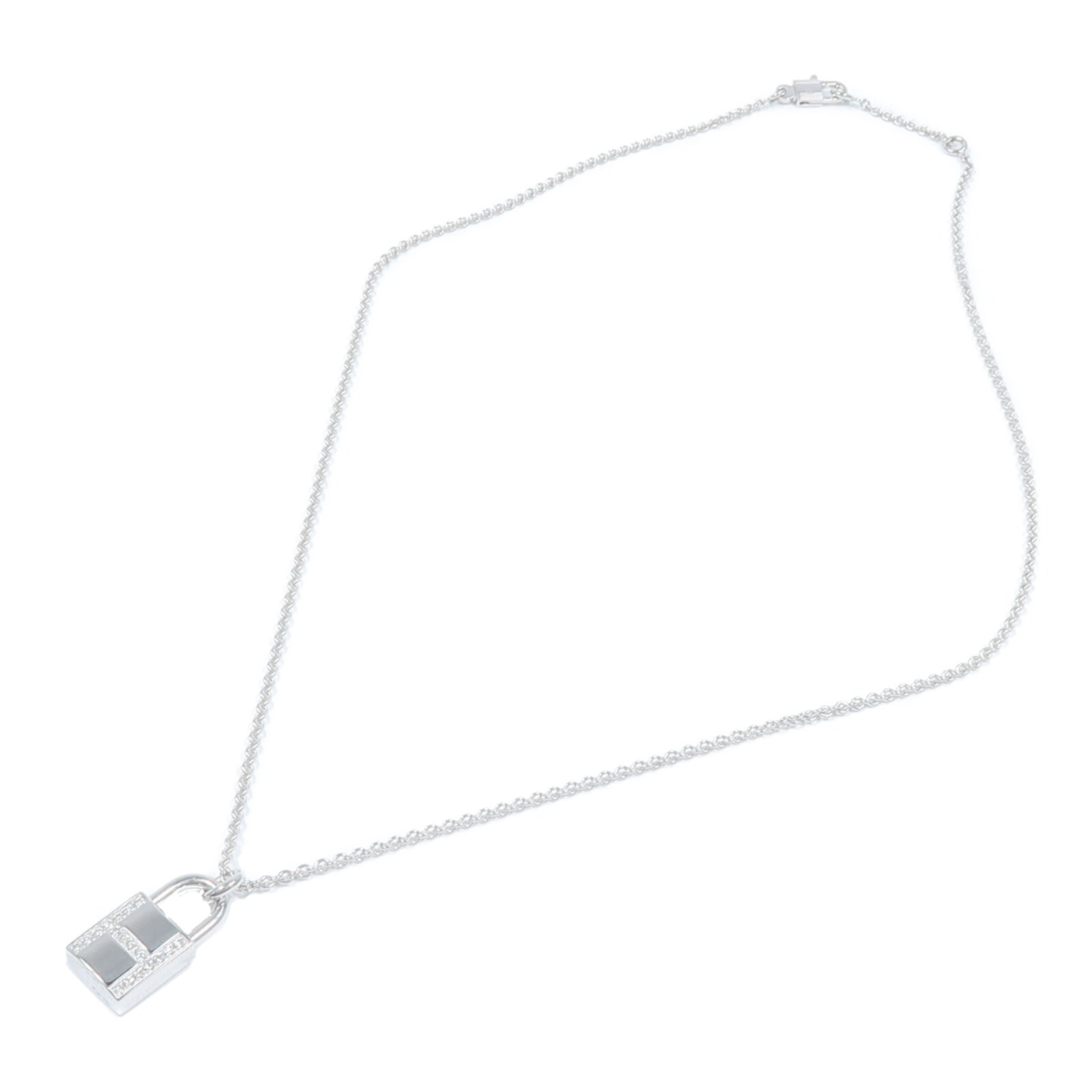 HERMES 18K白金Kelly Cadenas Pendant鑽石項鍊
