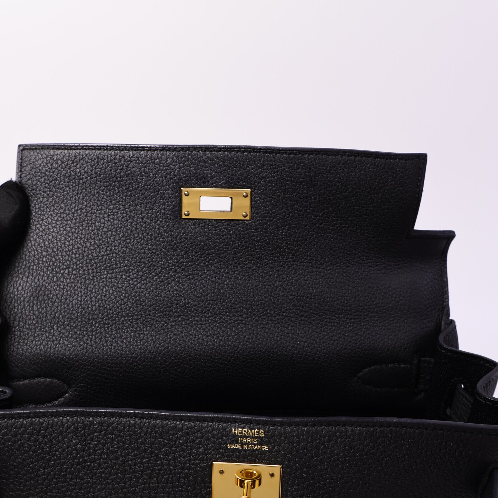 HERMES Clemence皮革Kelly 28手挽肩背兩用袋Plomb