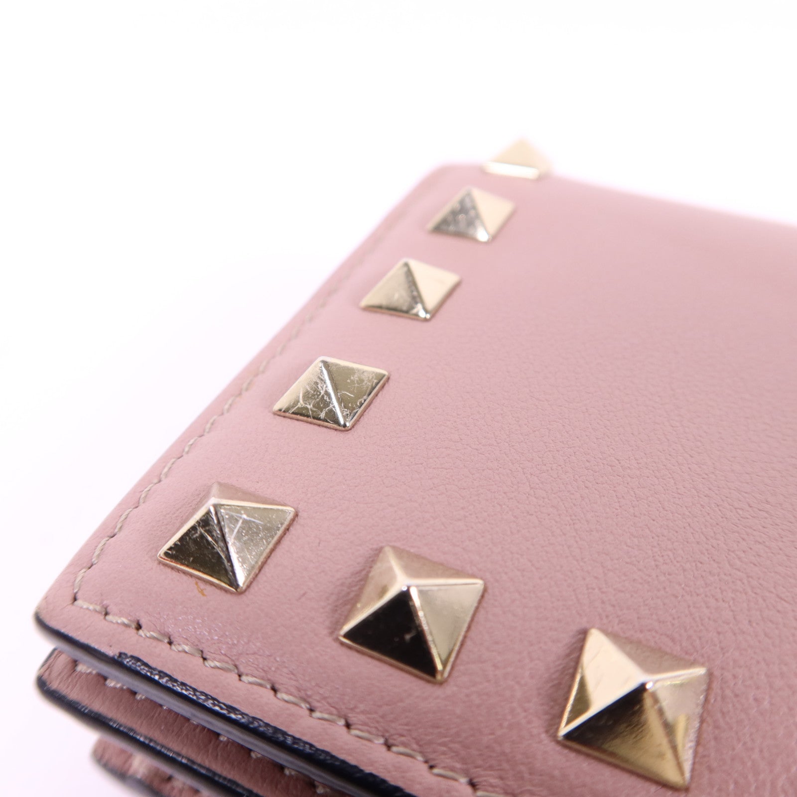 Valentino 牛皮皮革Bifold Wallet金扣錢包