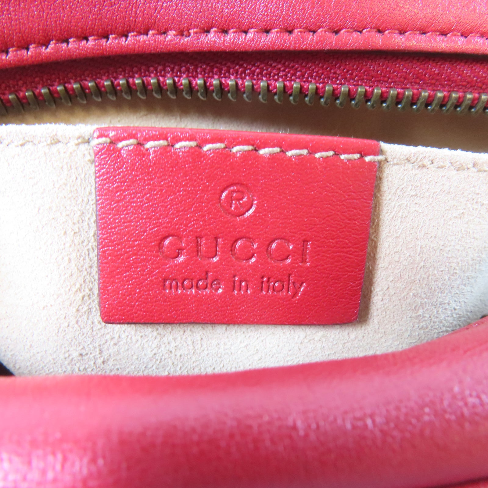 GUCCI 【激減優惠】牛皮皮革GG Marmont金扣肩背袋紅色