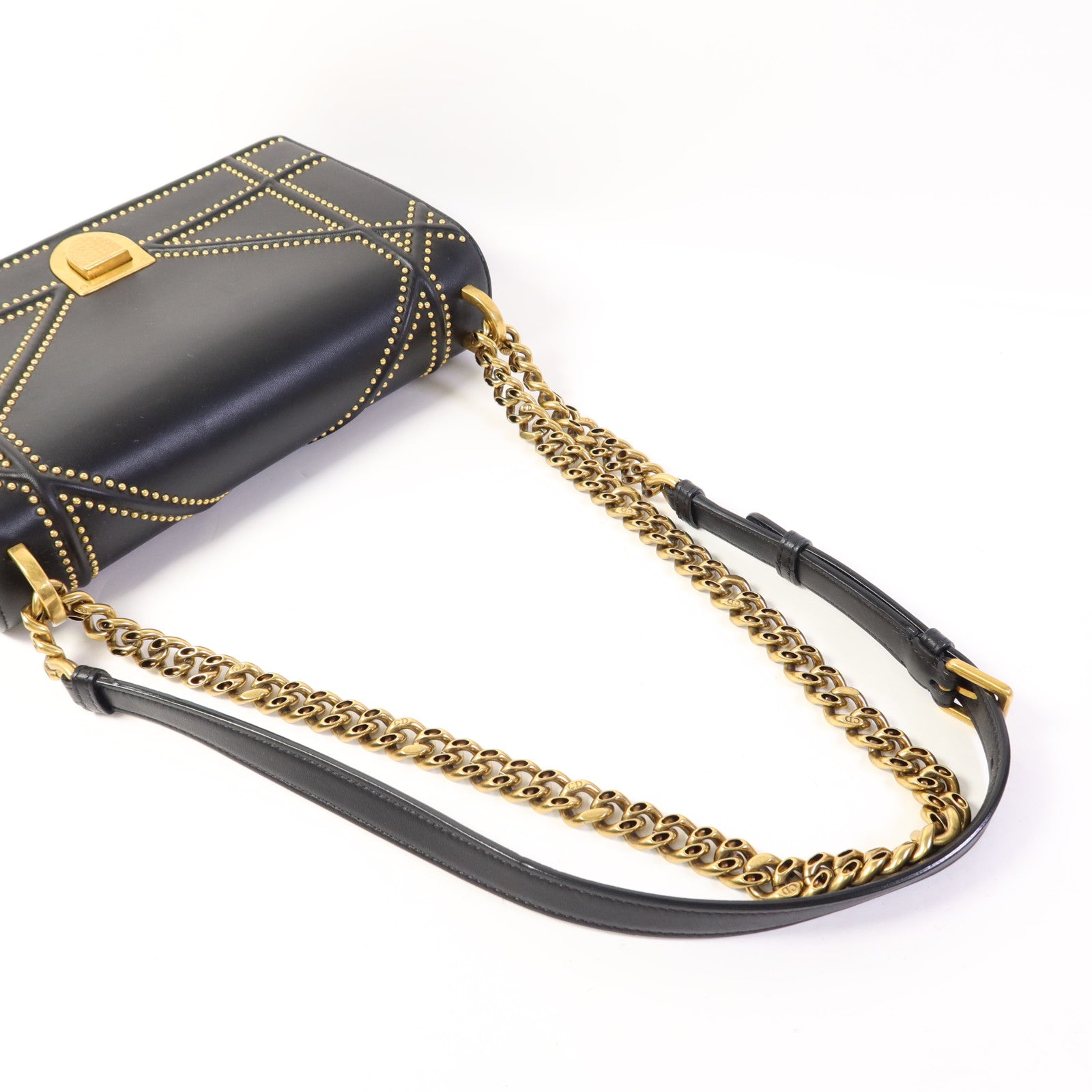 Dior 牛皮皮革Diorama Bag金扣鏈帶肩背袋