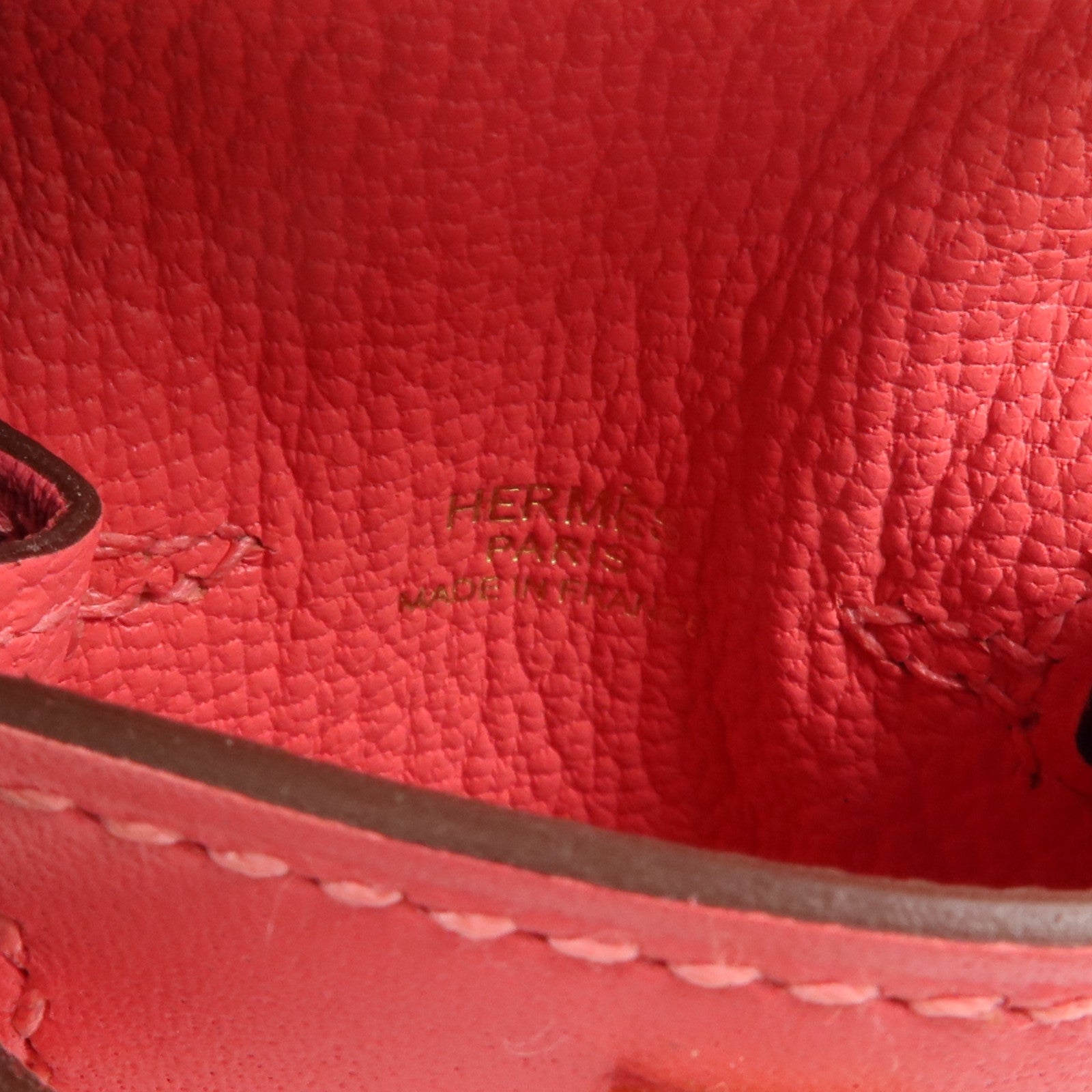 HERMES 【激減優惠】Tadelakt皮革Mini Kelly Twilly Bag掛飾Rose Azalee