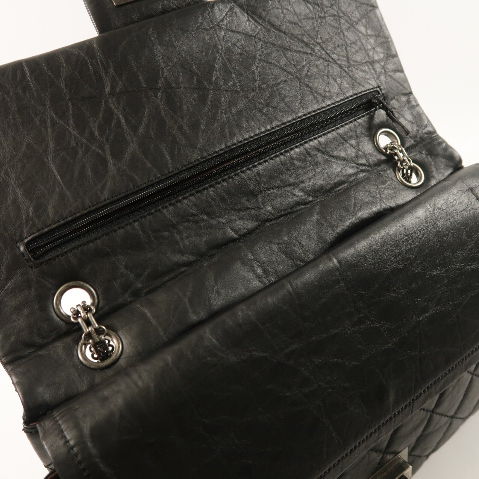 CHANEL 牛皮皮革2.55 Large鏈帶肩背袋