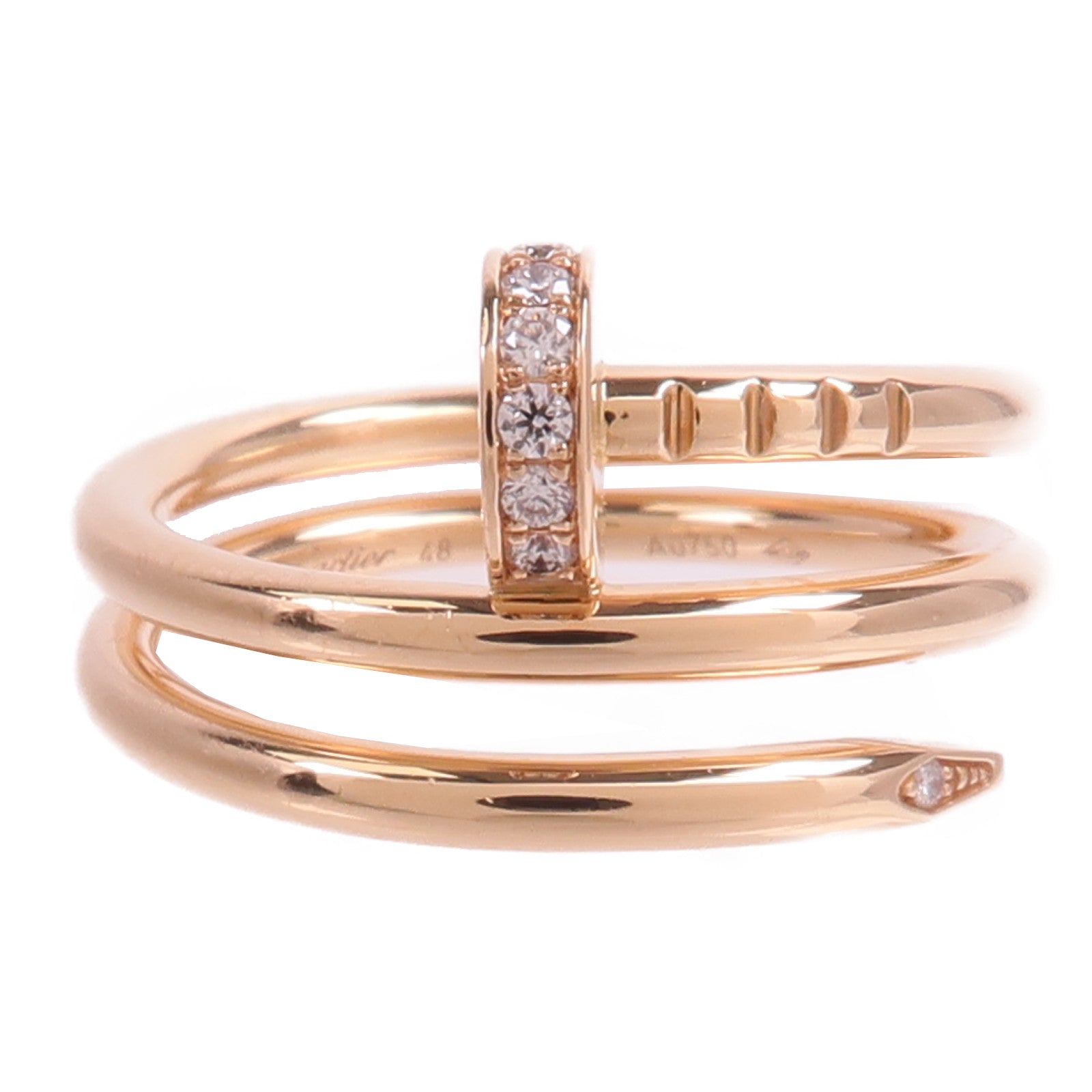 CARTIER 18K玫瑰金Just Un Clou Diamond Ring戒指