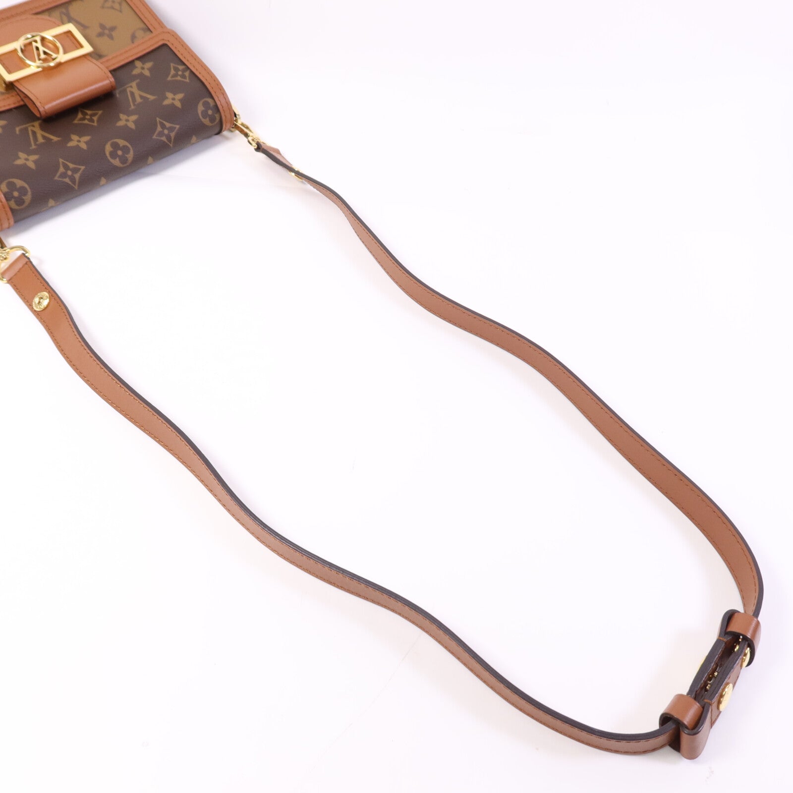 LOUIS VUITTON Monogram Reverse Mini Dauphine金扣肩背袋