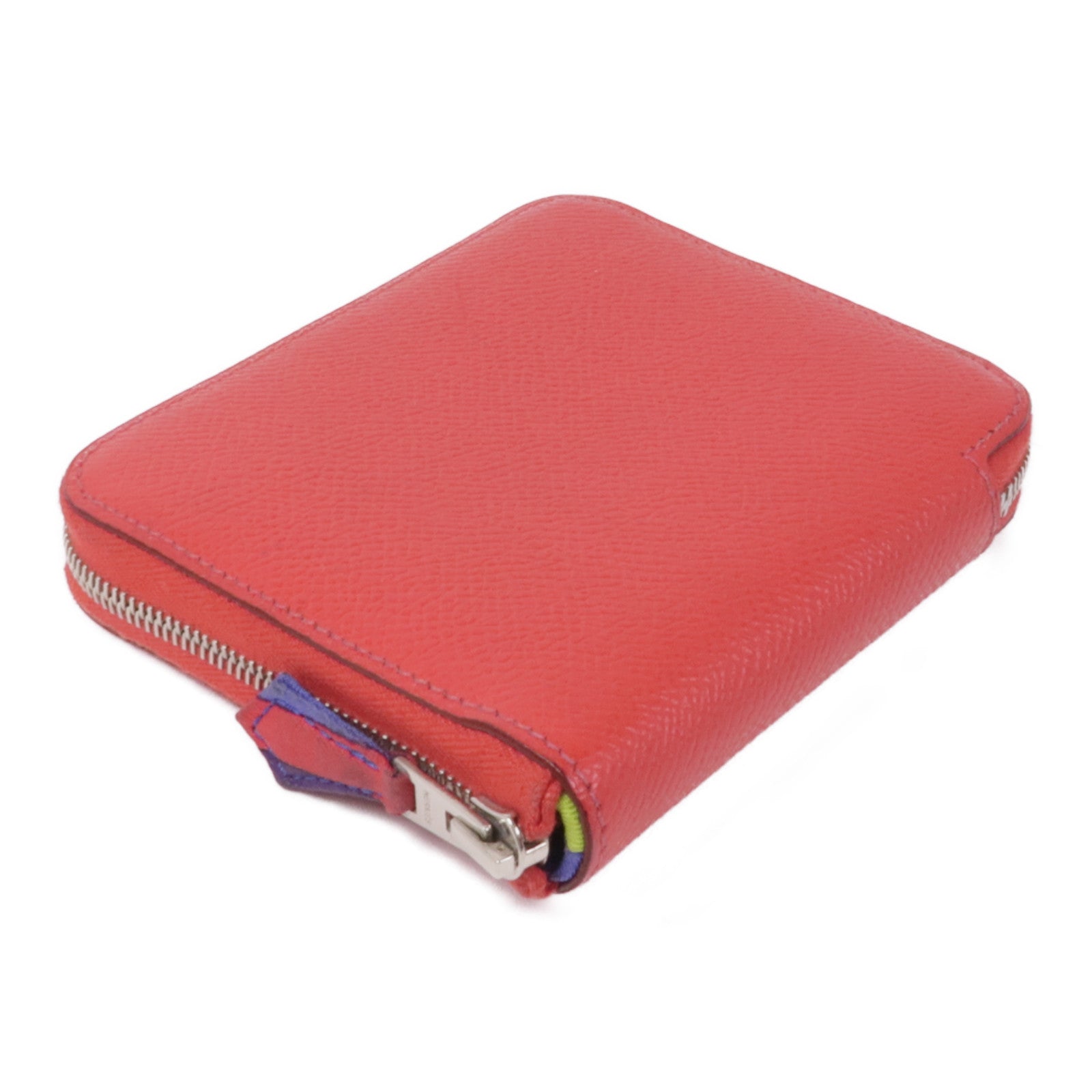 HERMES 【激減優惠】Epsom皮革Silk in Compact Wallet銀扣錢包Bougainvillier