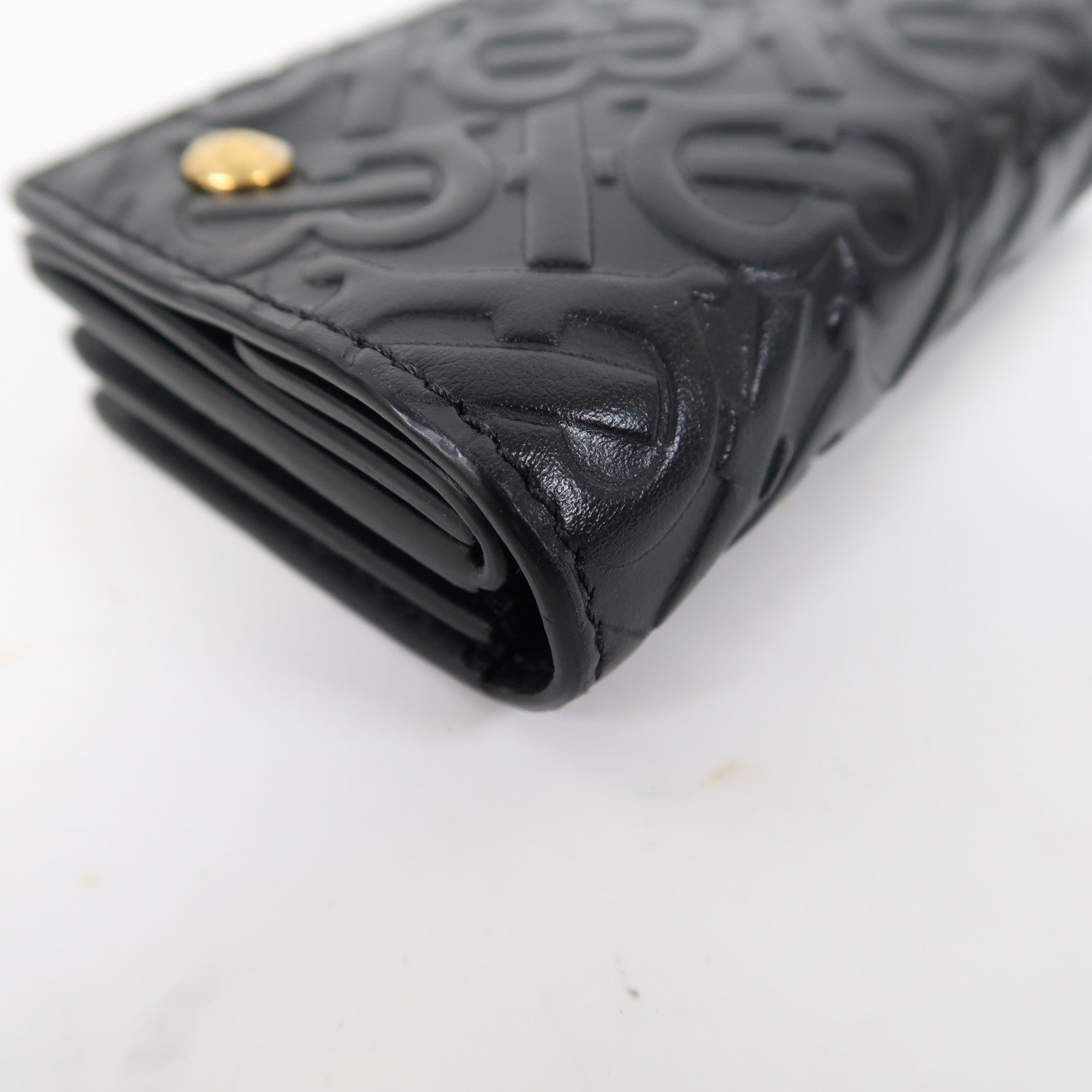 BURBERRY 牛皮皮革Card Case金扣卡片套黑色