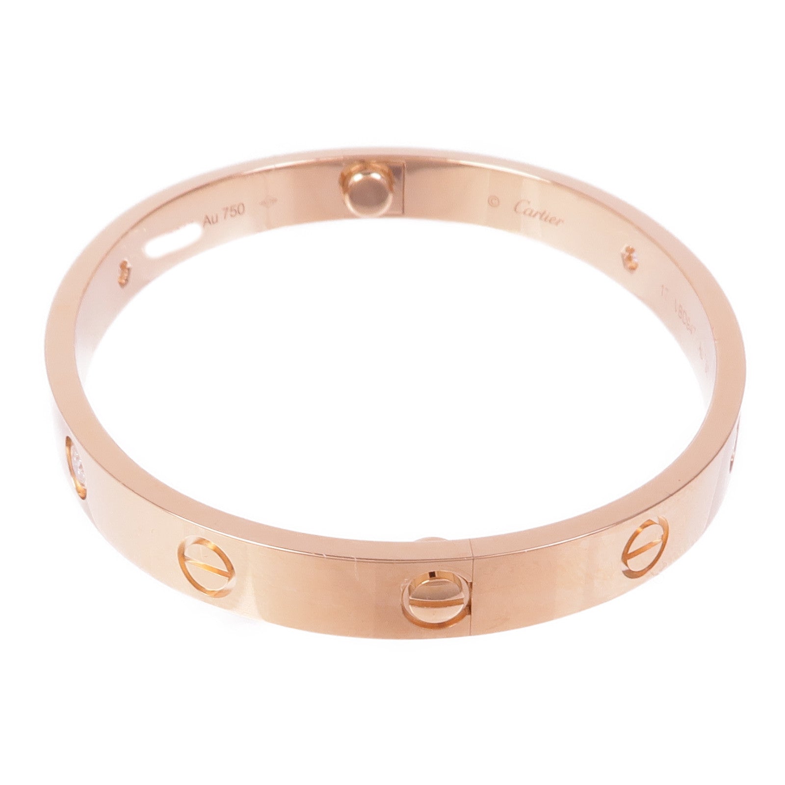 CARTIER 18K玫瑰金4 Diamonds Love Bracelet鑽石手鏈Cartier#17