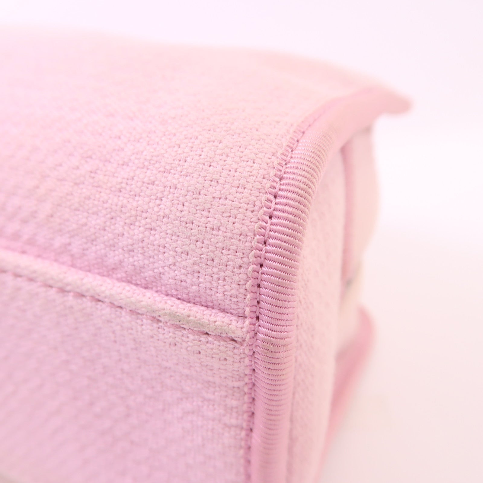 CHANEL 帆布Deauville Bowling Bag銀扣手挽肩背兩用袋