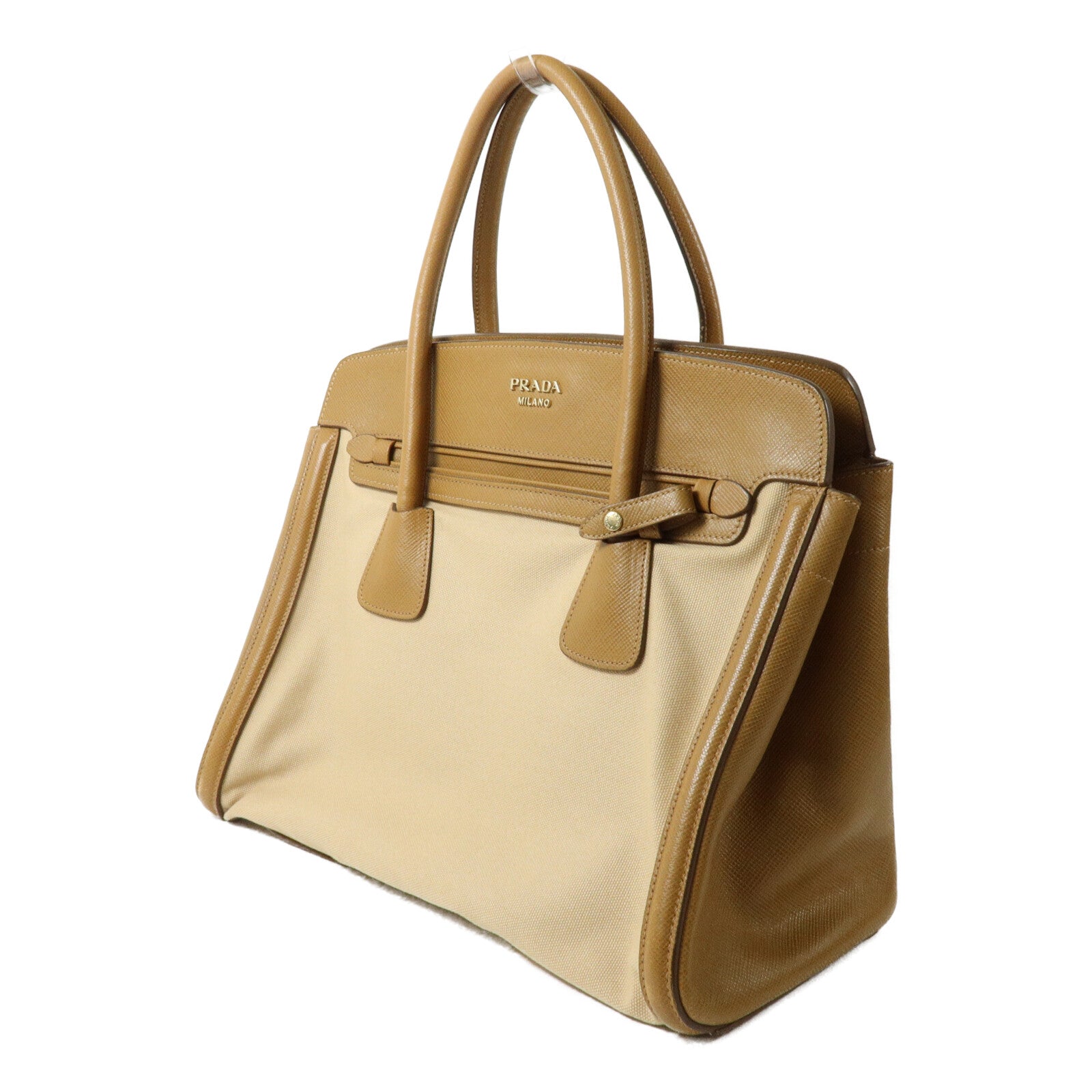 PRADA 牛皮皮革/帆布Hand Bag手挽袋