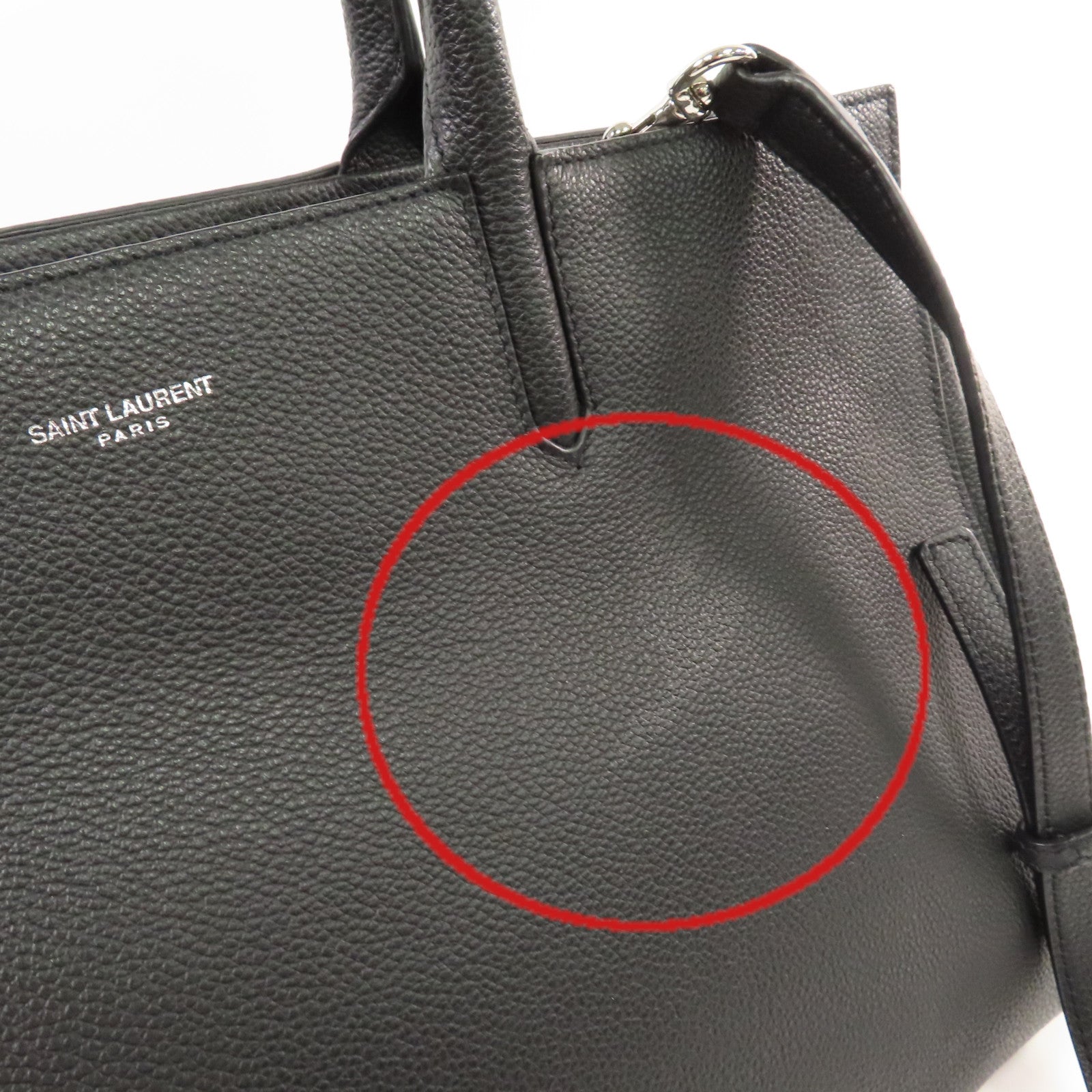 SAINT LAURENT 牛皮皮革Cabas Rive Gauche Bag手挽肩背兩用袋黑色