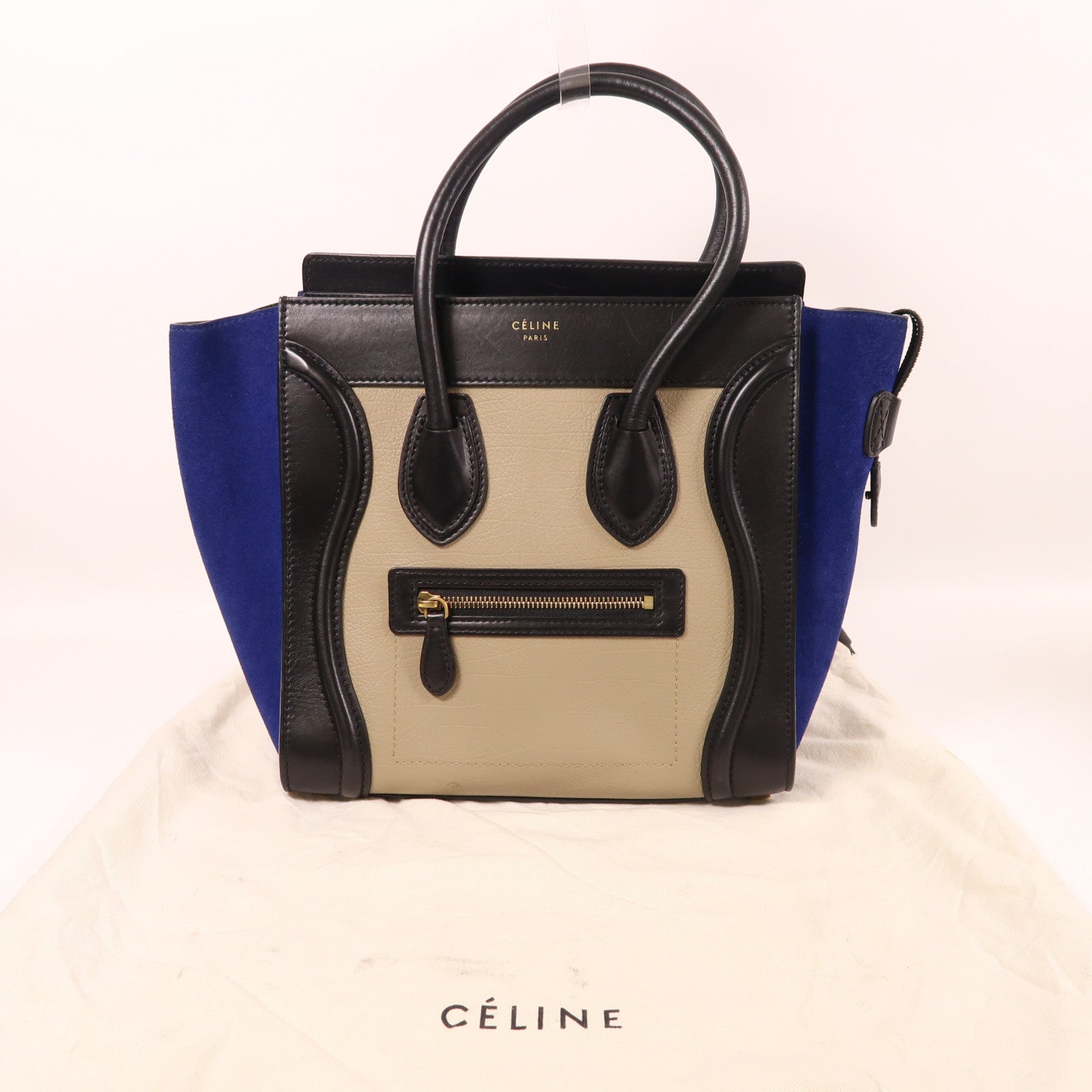CELINE 牛皮皮革/麂皮皮革Micro Luggage手挽袋