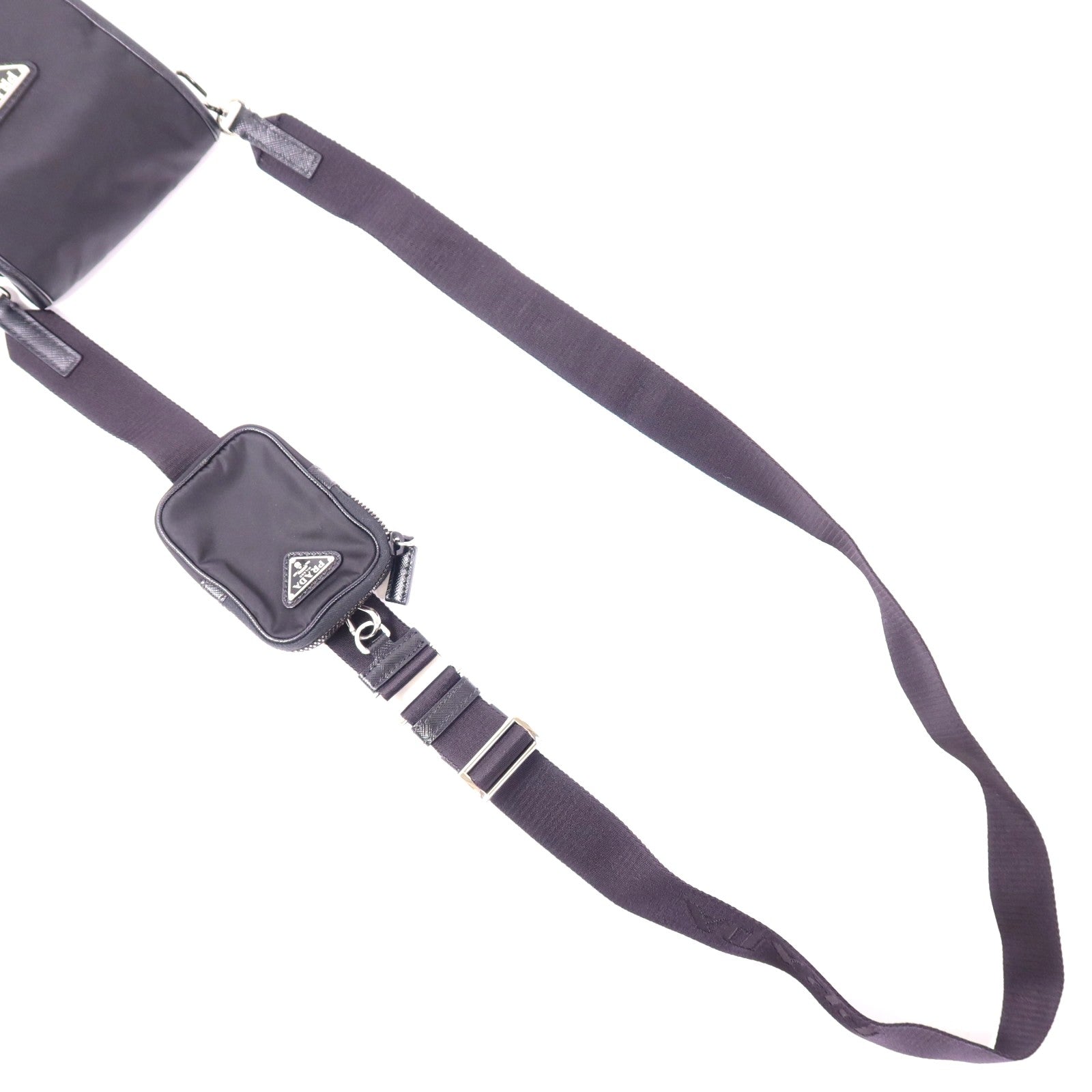 PRADA 尼龍Shoulder Bag銀扣肩背袋