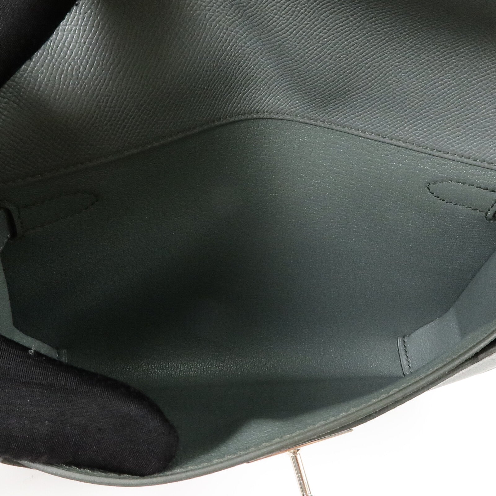 HERMES Epsom皮革Kelly Depeches 25手拿包Vert Amande