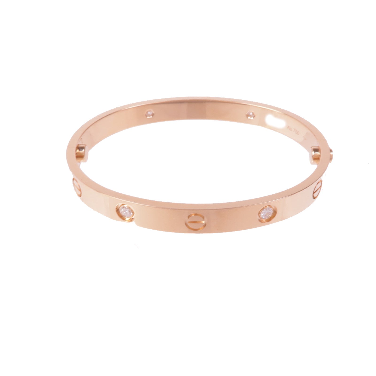 CARTIER 18K玫瑰金4 Diamonds Love Bracelet鑽石手鏈Cartier#17