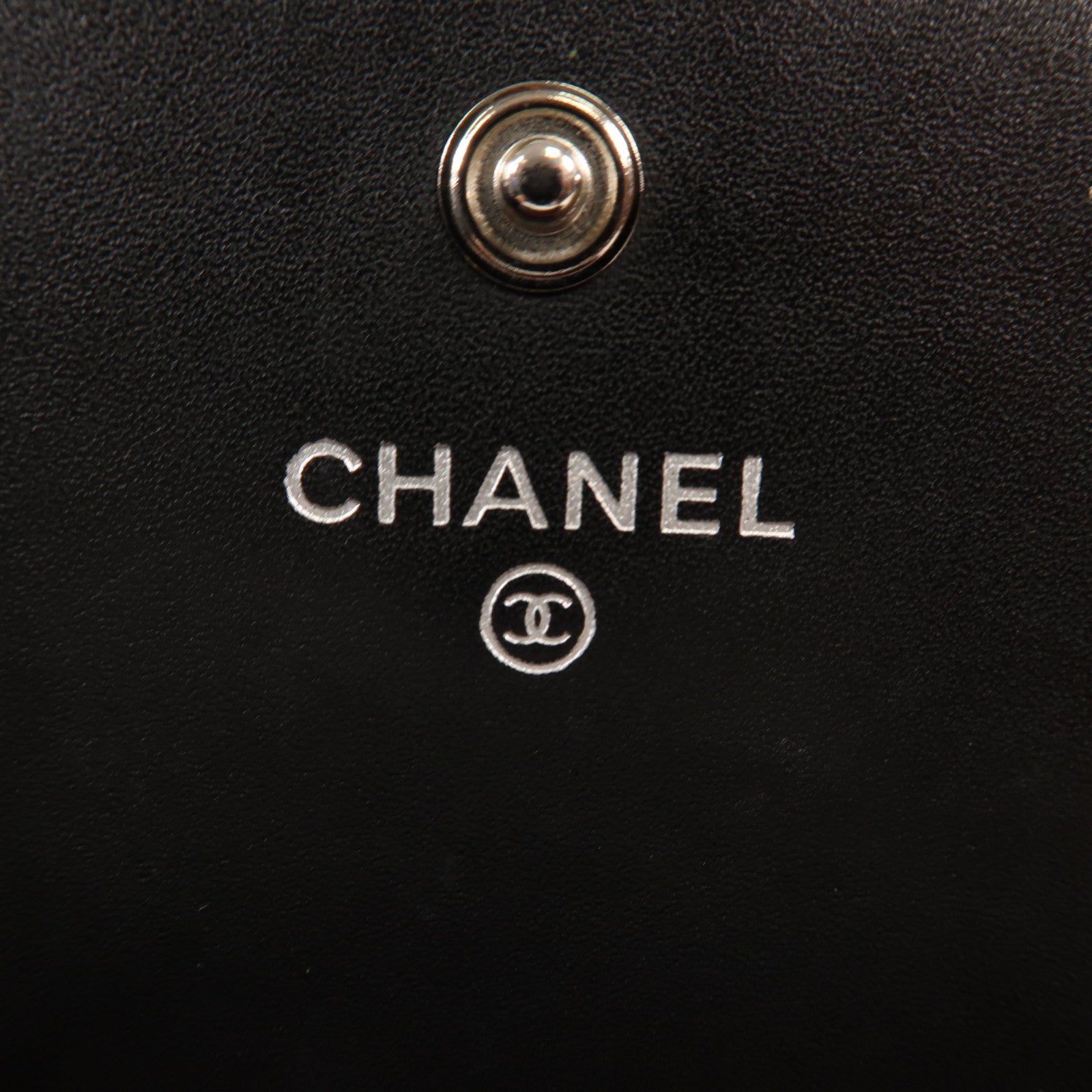 CHANEL 羊皮皮革Cambon Wallet銀扣長錢包