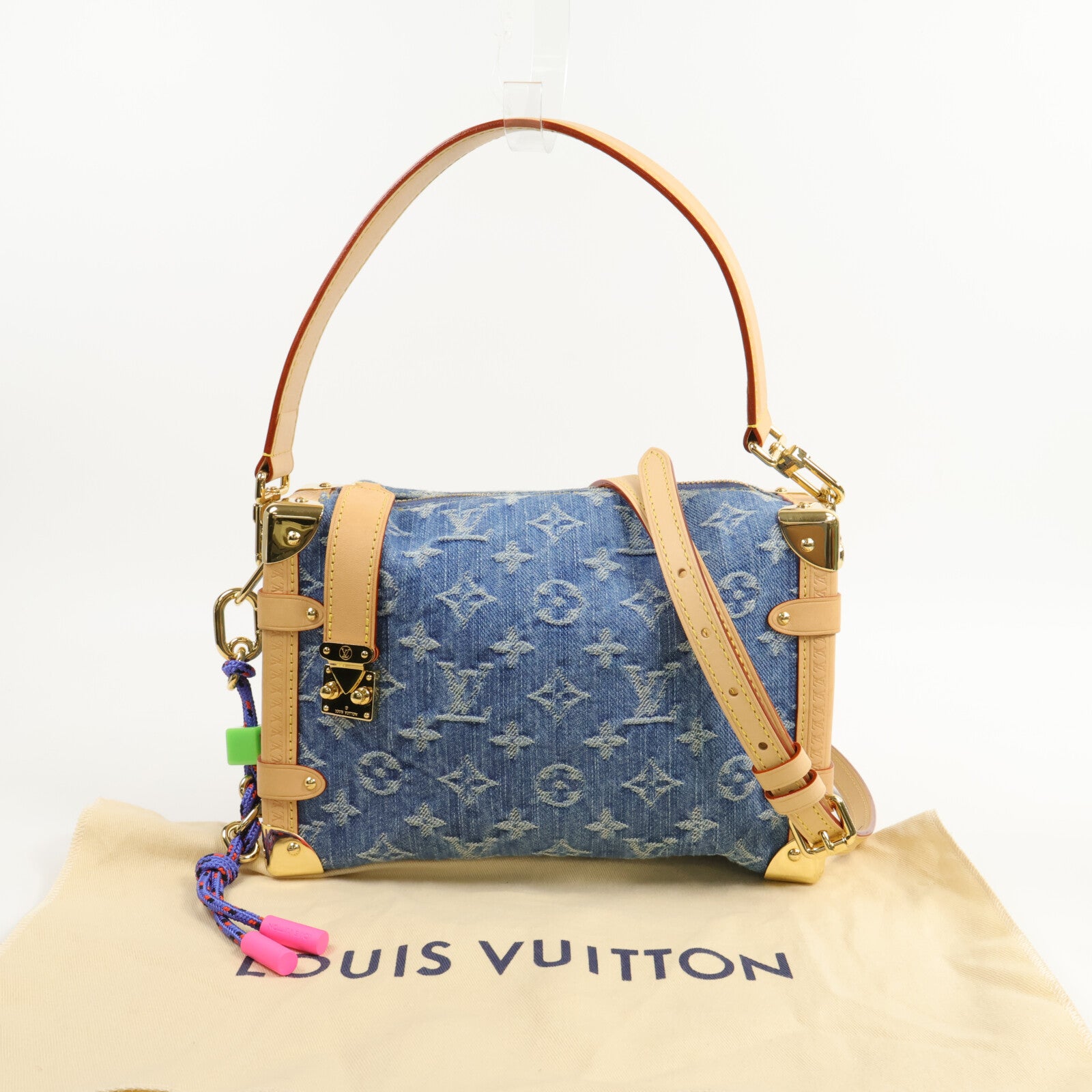 LOUIS VUITTON Monogram Denim Side Trunk MM 手挽肩背兩用袋