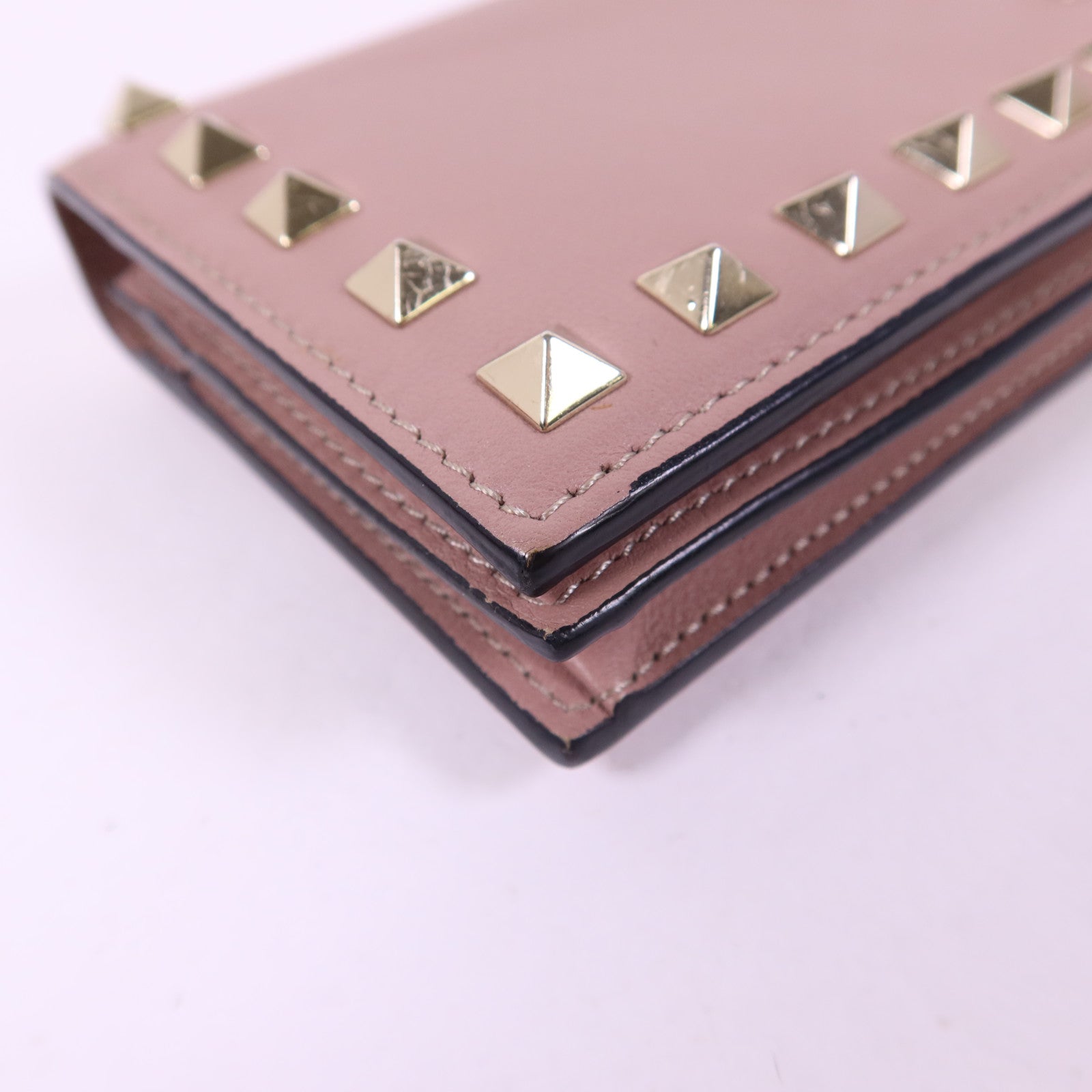 Valentino 牛皮皮革Bifold Wallet金扣錢包
