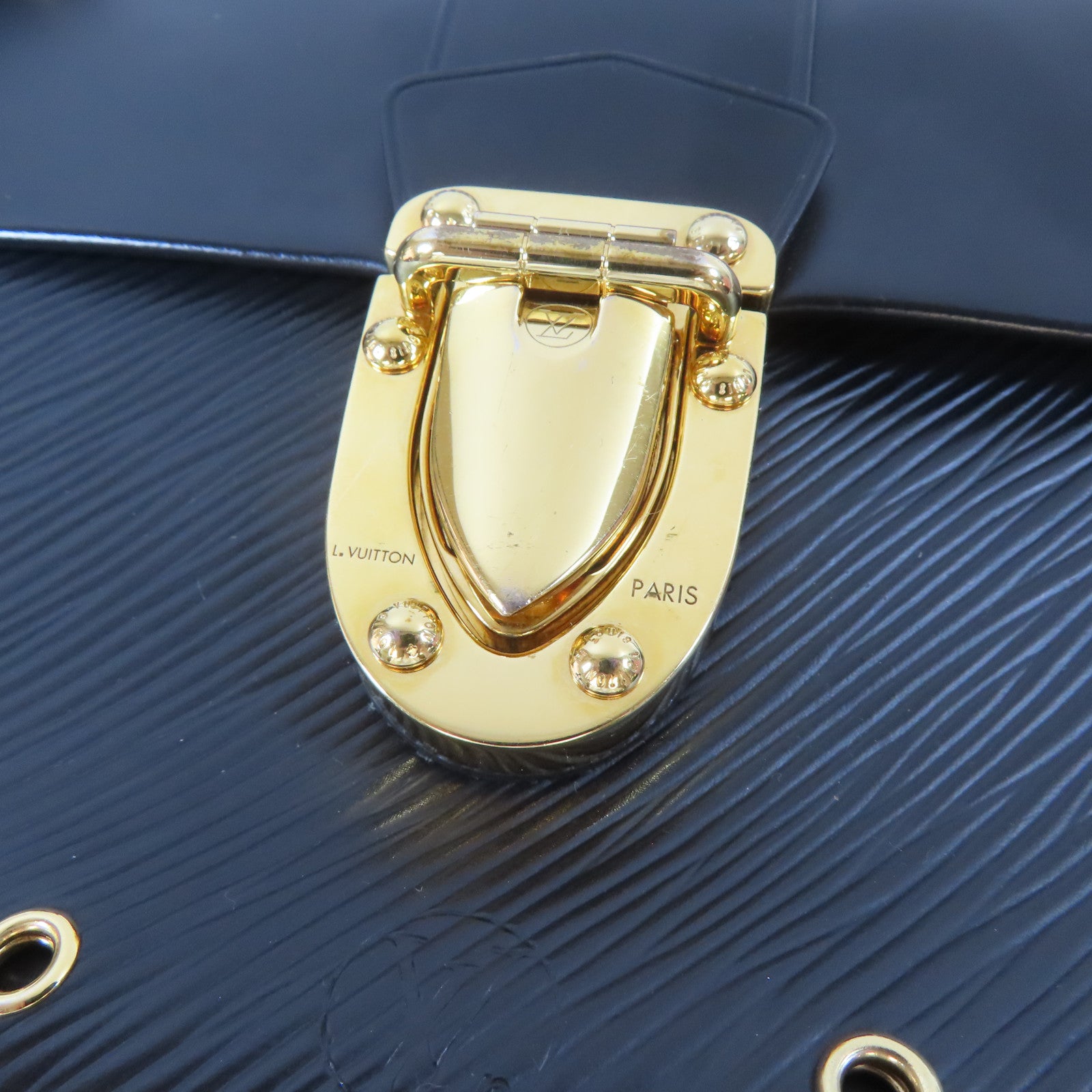 LOUIS VUITTON Epi 2 Way Shoulder Bag金扣手挽肩背兩用袋黑色