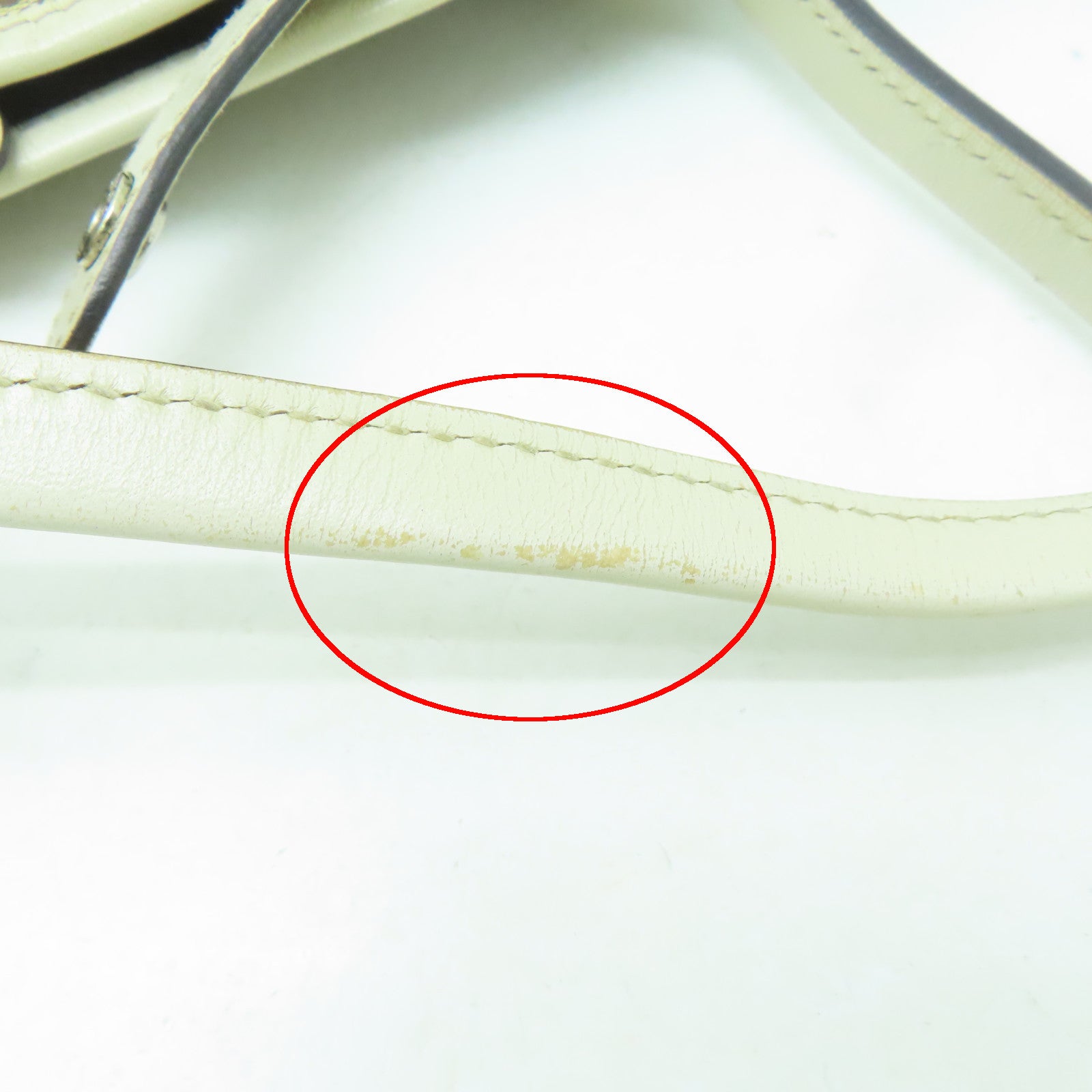 GUCCI 帆布/皮革Shoulder Bag金扣/銀扣肩背袋啡色/白色