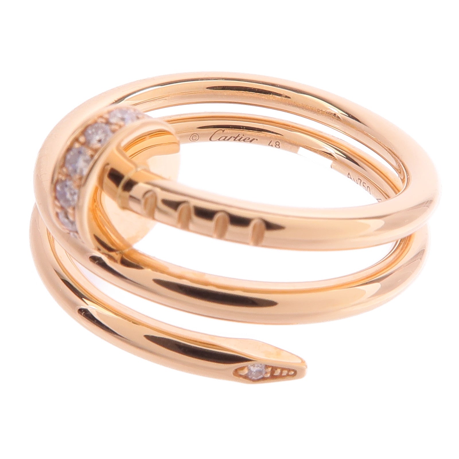 CARTIER 18K玫瑰金Just Un Clou Diamond Ring戒指