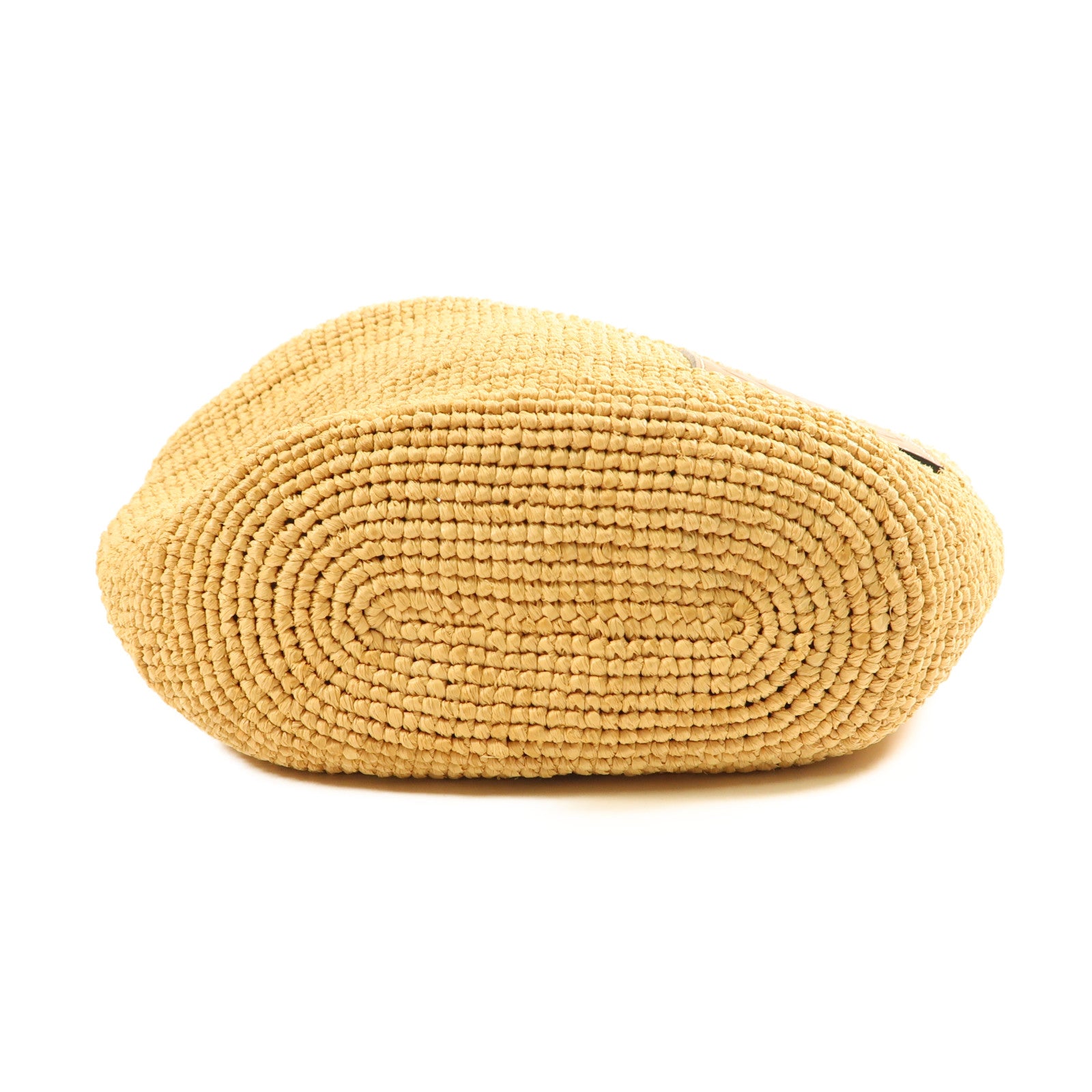LOEWE Raffia/牛皮皮革Anagram Pochette Basket Bag金扣肩背袋