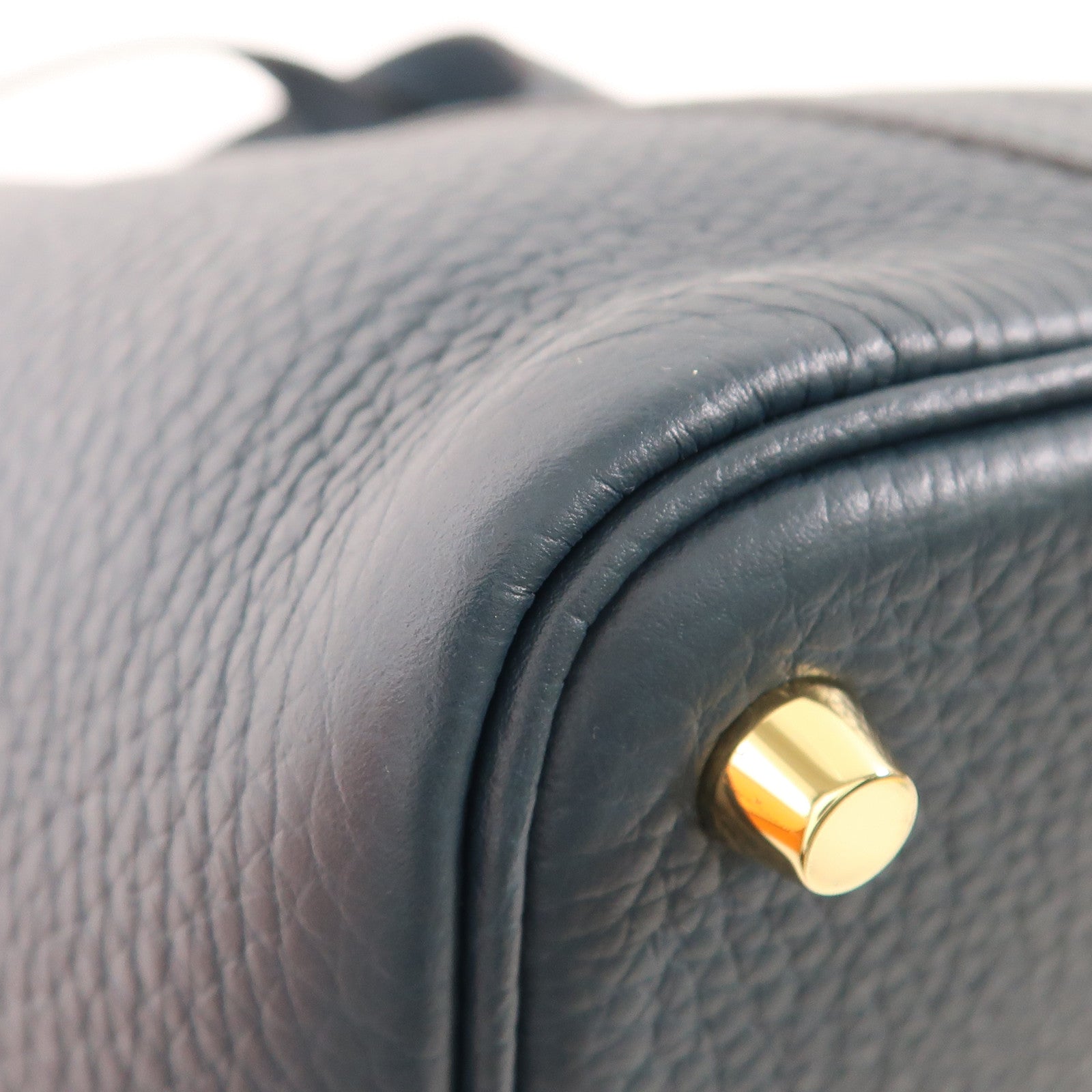 HERMES Clemence皮革Picotin PM金扣手挽袋Vert Cypres綠色