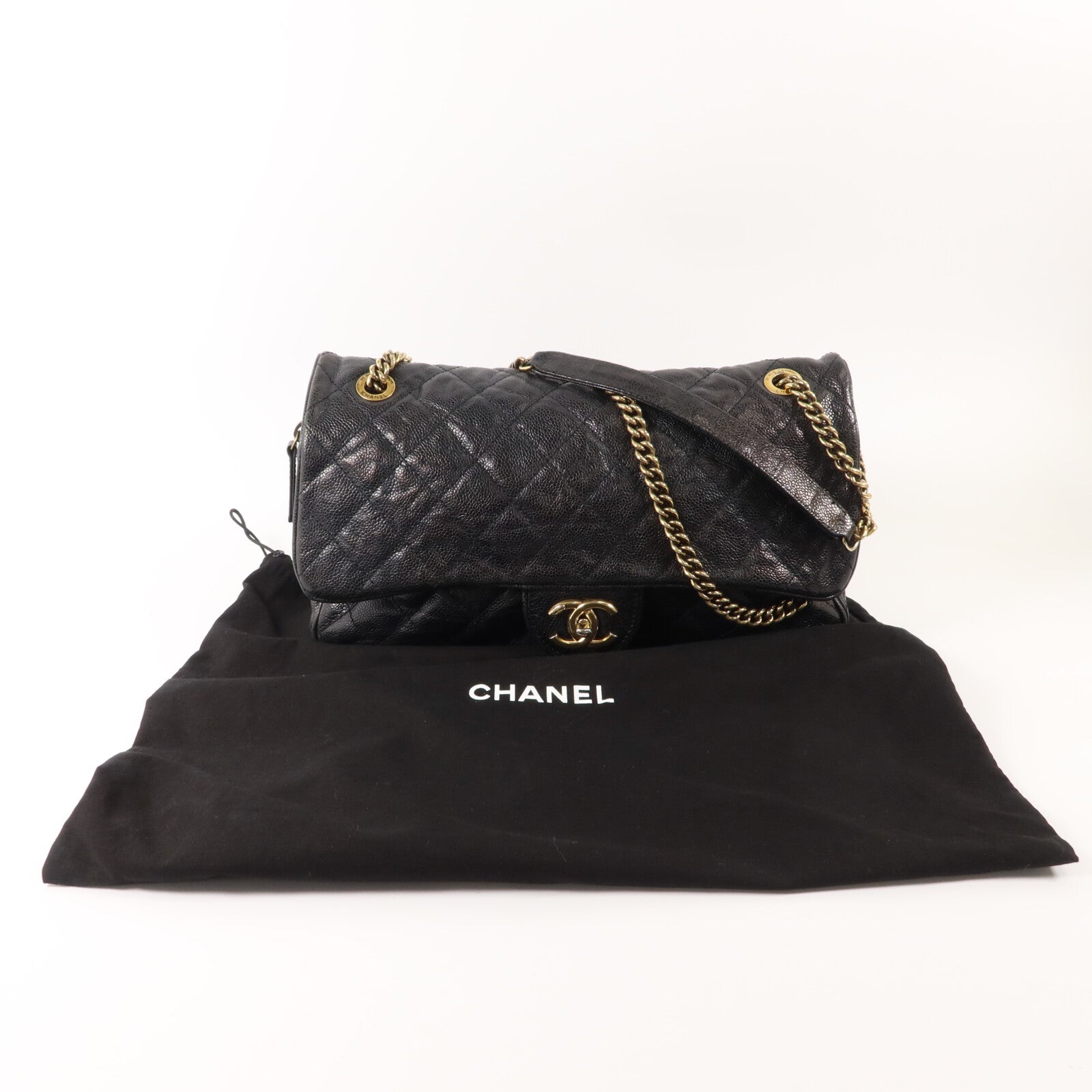 CHANEL 牛皮皮革Chain Shoulder鏈帶肩背袋