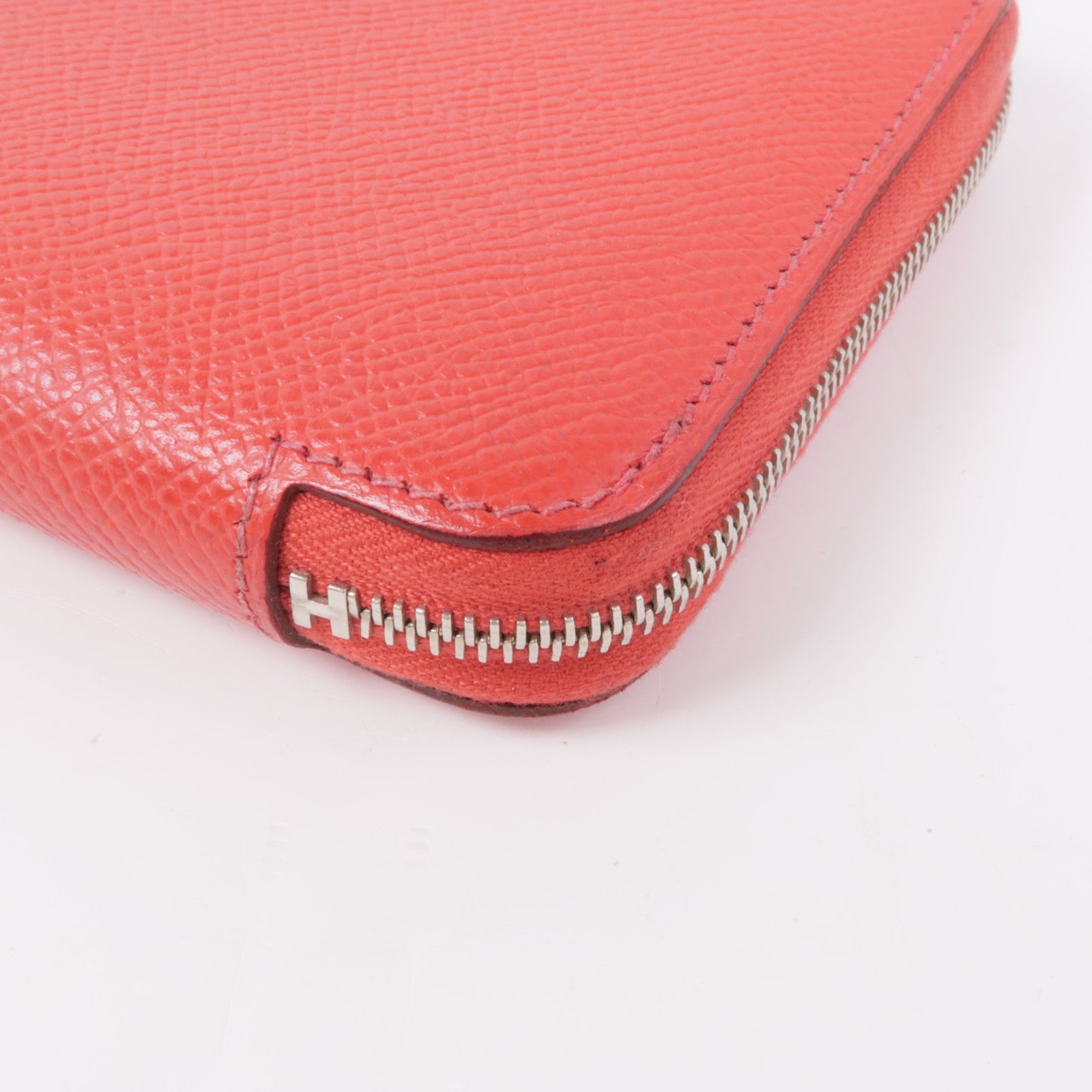 HERMES 【激減優惠】Epsom皮革Silk in Compact Wallet銀扣錢包Bougainvillier