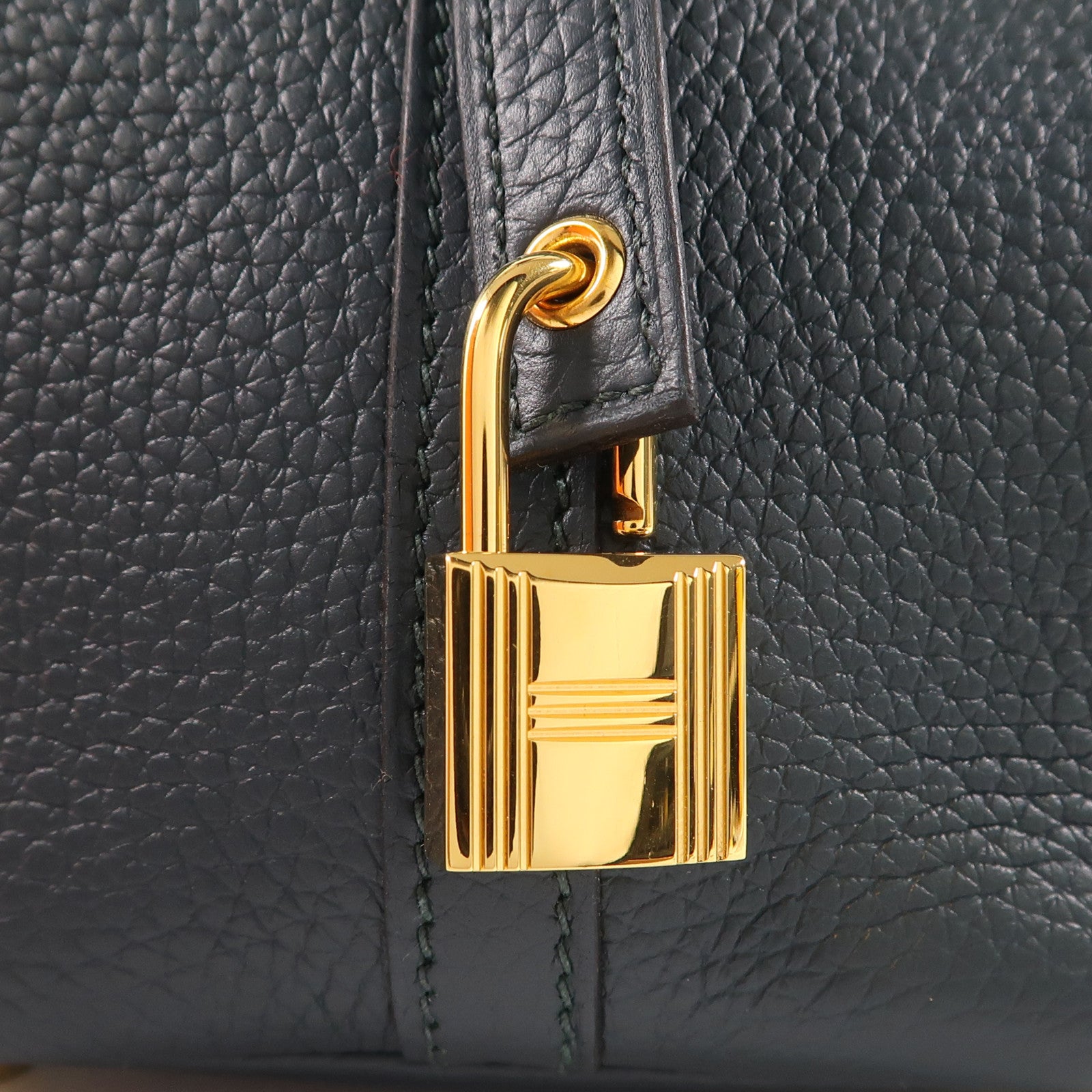 HERMES Clemence皮革Picotin PM金扣手挽袋Vert Cypres綠色