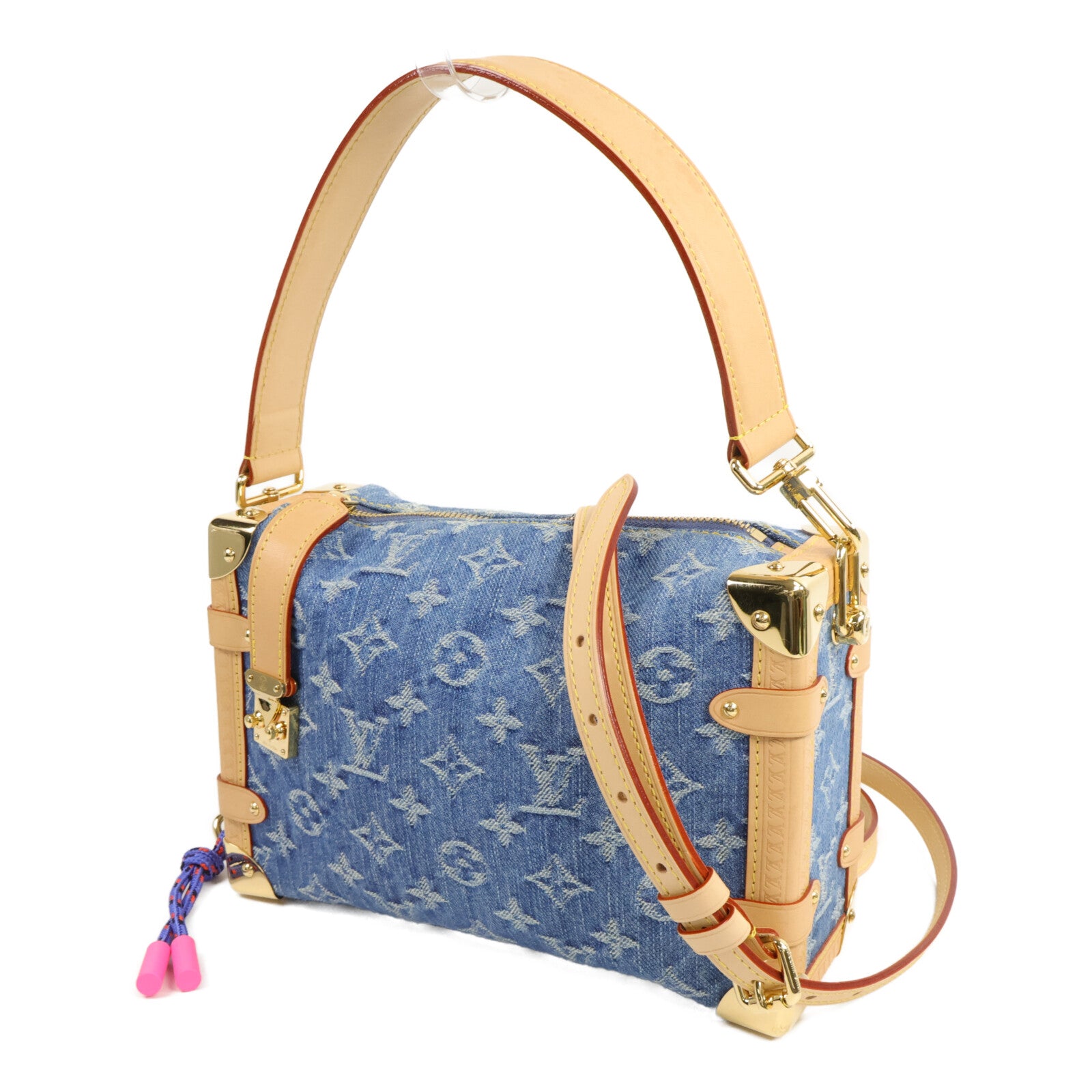 LOUIS VUITTON Monogram Denim Side Trunk MM 手挽肩背兩用袋