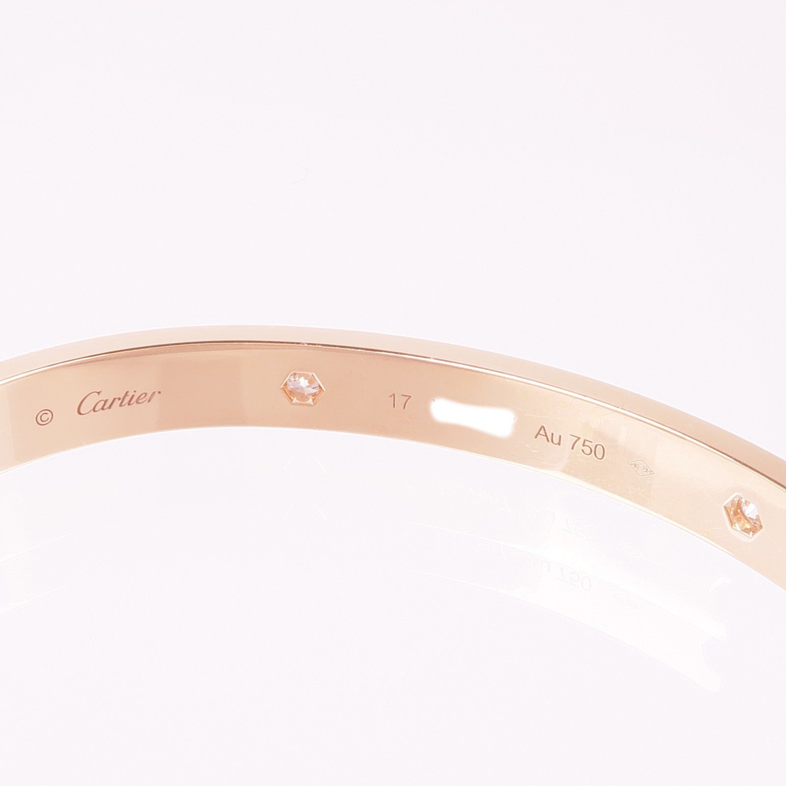 CARTIER 18K玫瑰金4 Diamonds Love Bracelet鑽石手鏈Cartier#17