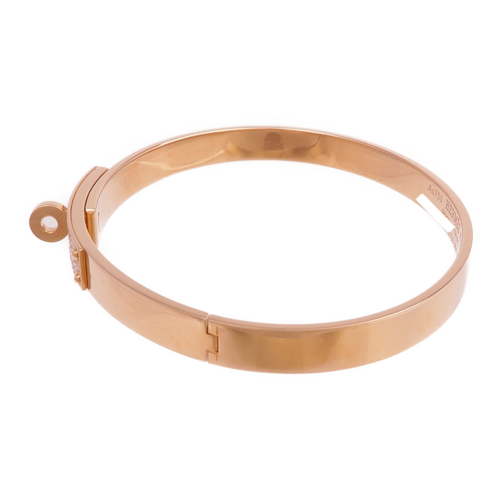 HERMES 18K玫瑰金Kelly Diamond Bracelet鑽石手鐲