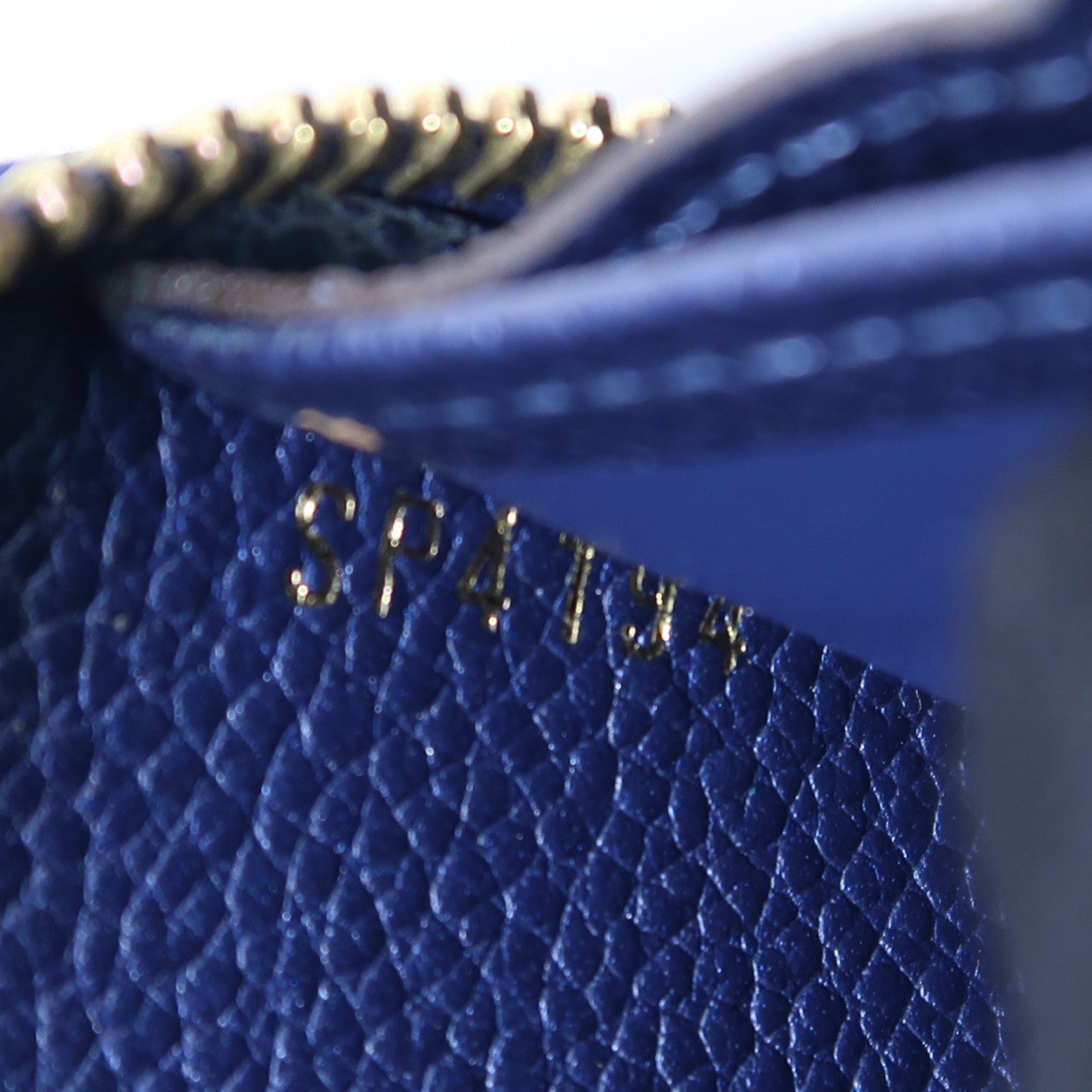 LOUIS VUITTON Monogram Empreinte Zippy Long Wallet金扣長錢包藍色