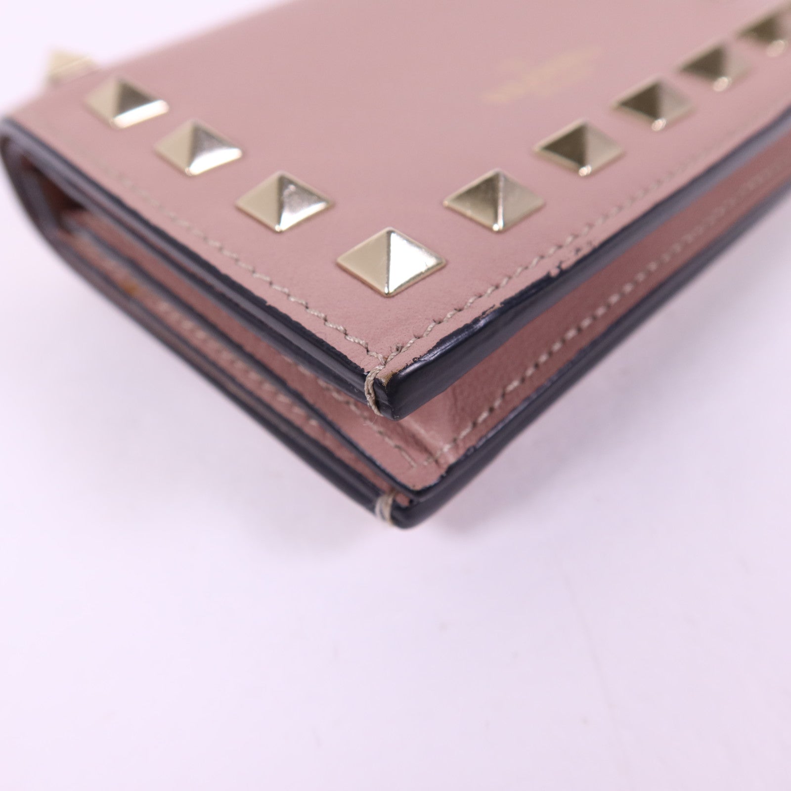 Valentino 牛皮皮革Bifold Wallet金扣錢包