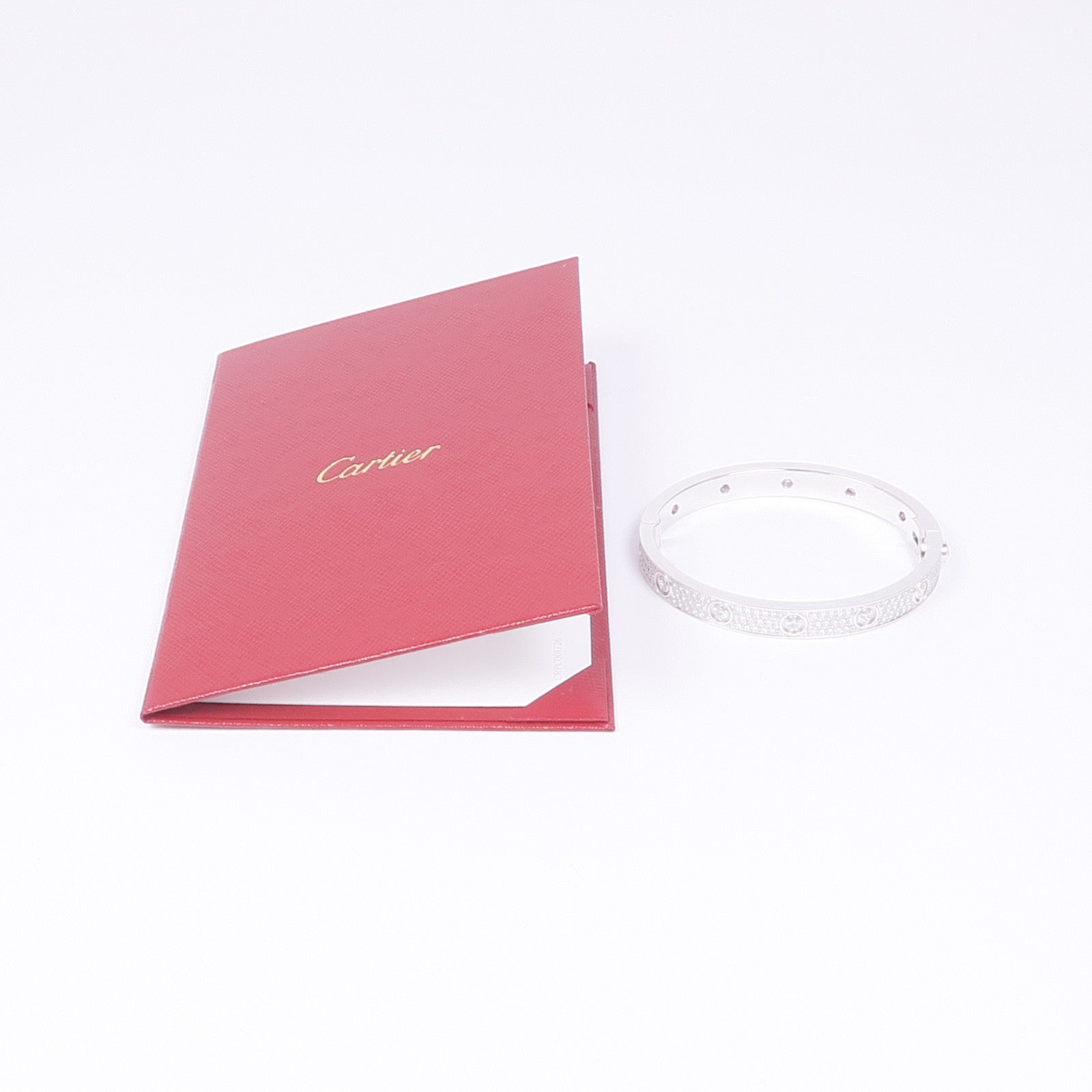 CARTIER 18K白金Love Bangle Full Diamonds鑽石手鏈Cartier#16