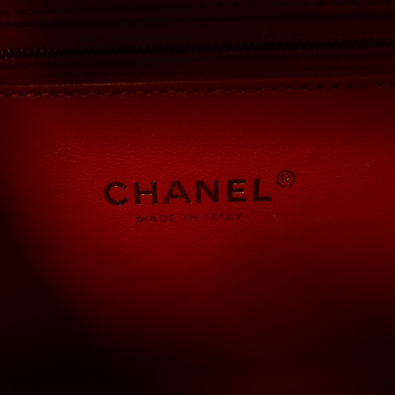 CHANEL 【激減優惠】菱格牛皮皮革Vanity Case金扣手挽肩背兩用袋紅色