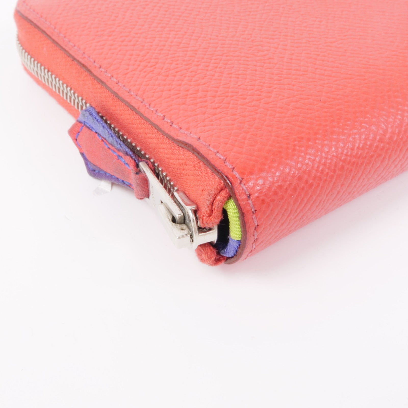 HERMES 【激減優惠】Epsom皮革Silk in Compact Wallet銀扣錢包Bougainvillier