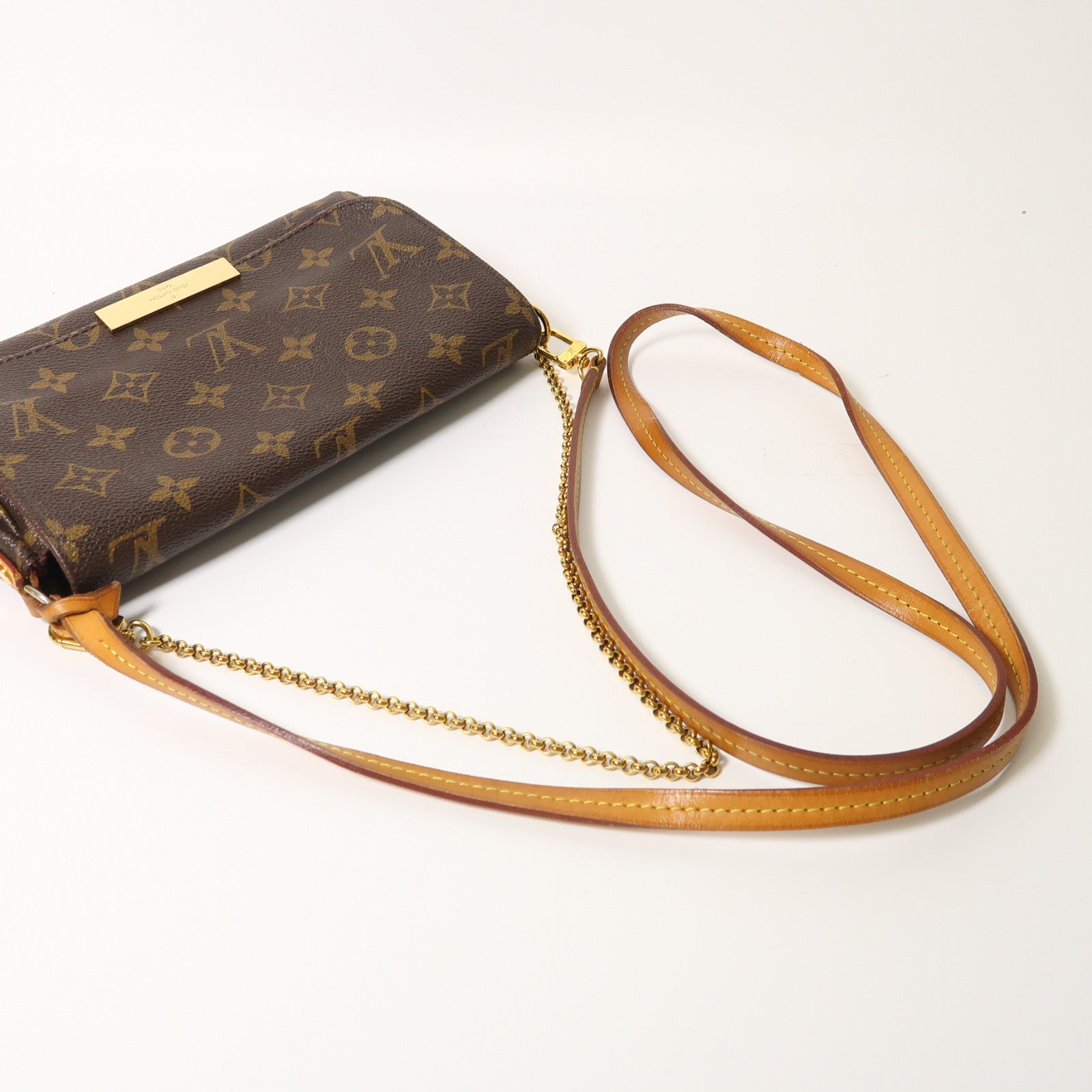 LOUIS VUITTON Monogram Favorite PM金扣手挽肩背兩用袋啡色