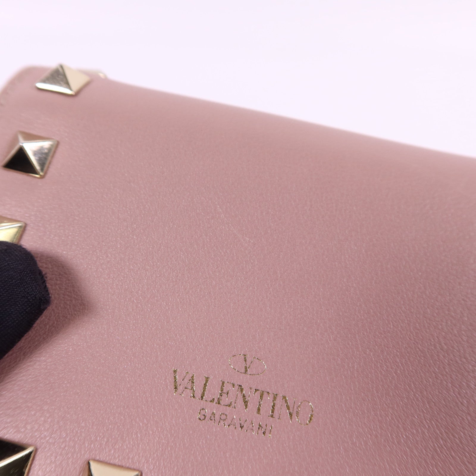 Valentino 牛皮皮革Bifold Wallet金扣錢包