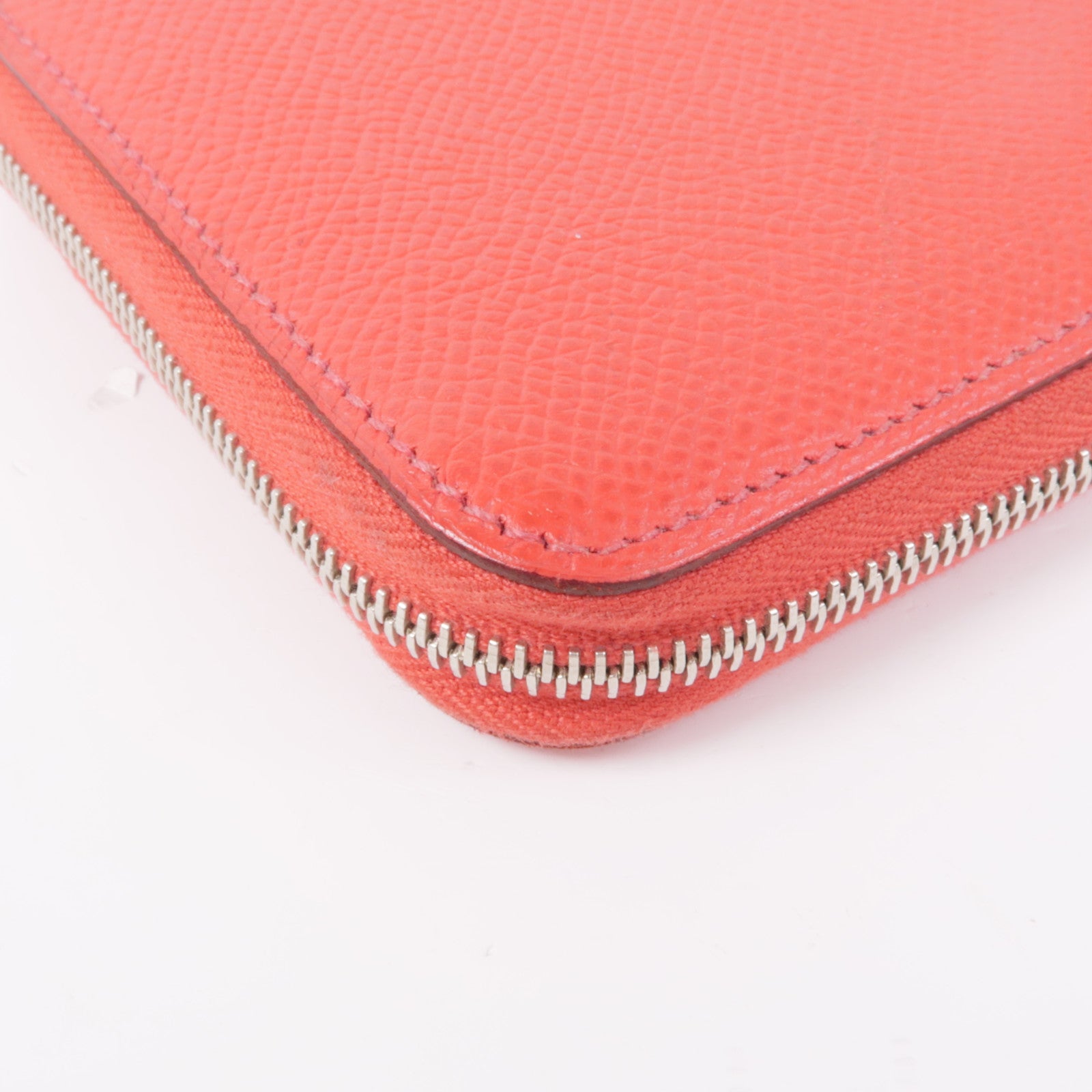 HERMES 【激減優惠】Epsom皮革Silk in Compact Wallet銀扣錢包Bougainvillier