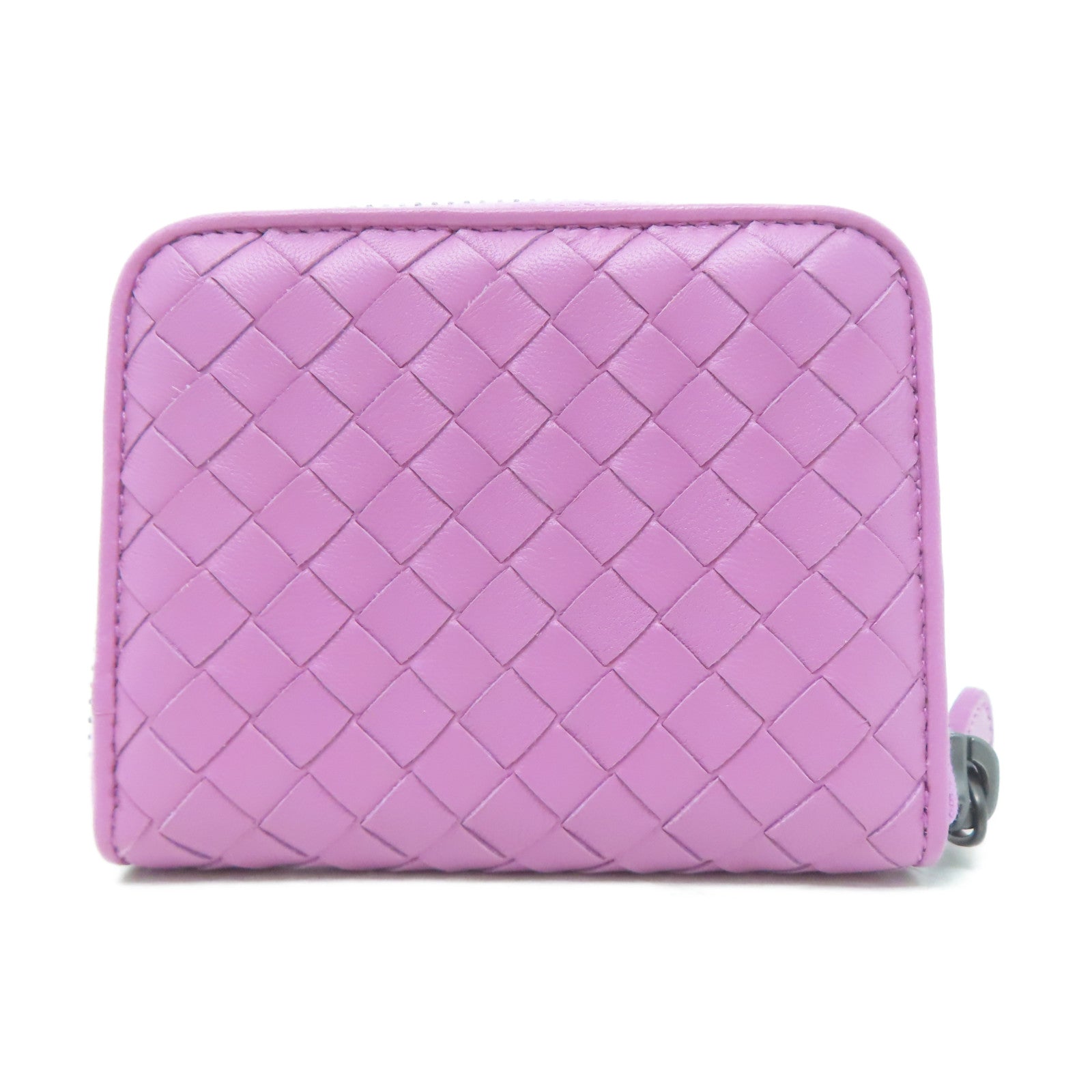 BOTTEGA VENETA 【激減優惠】羊皮皮革Zipped Coin Purse銀扣零錢包紫色